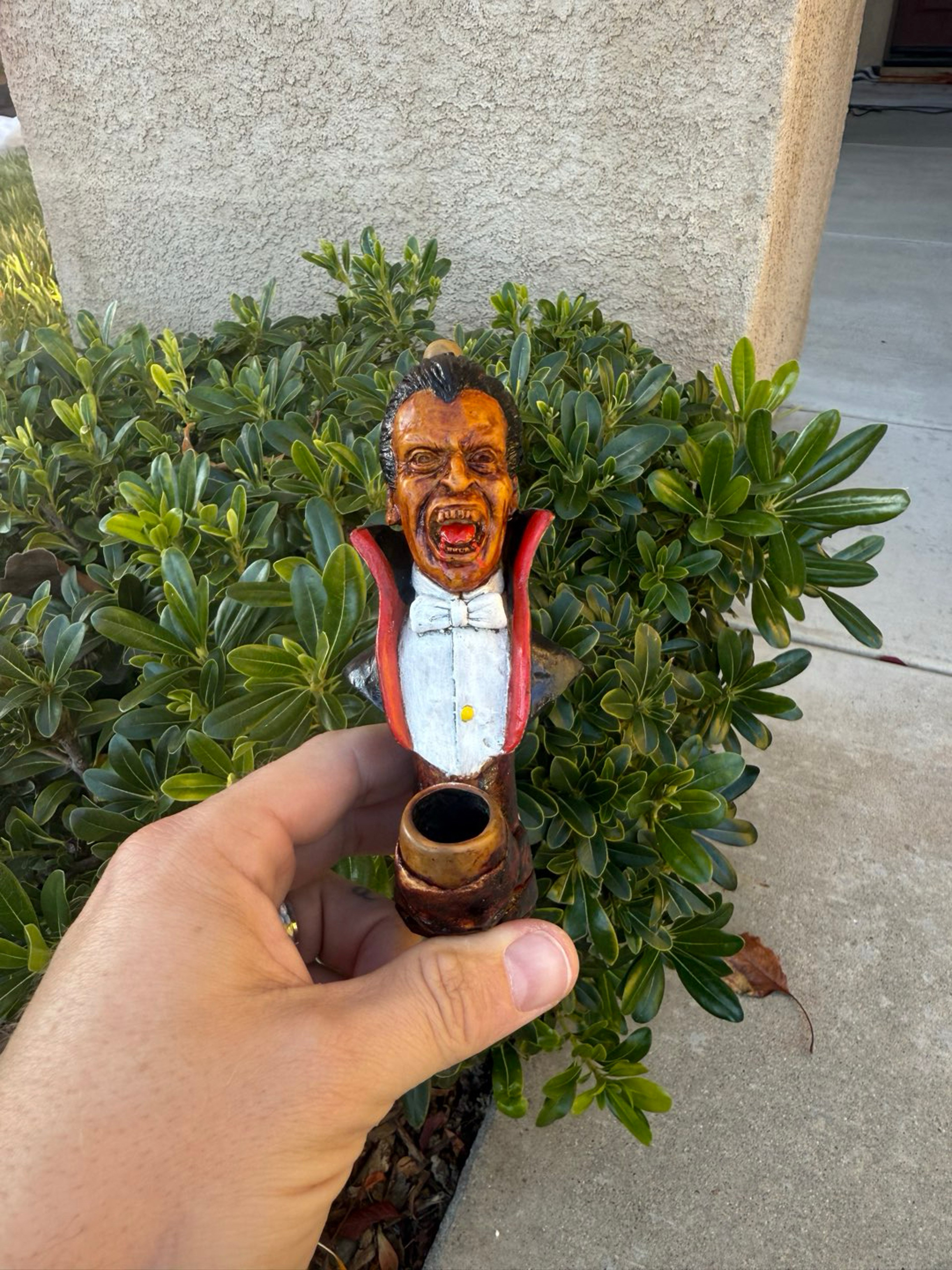 Dracula Vampire Bamboo & Ceramic Pipe image 0