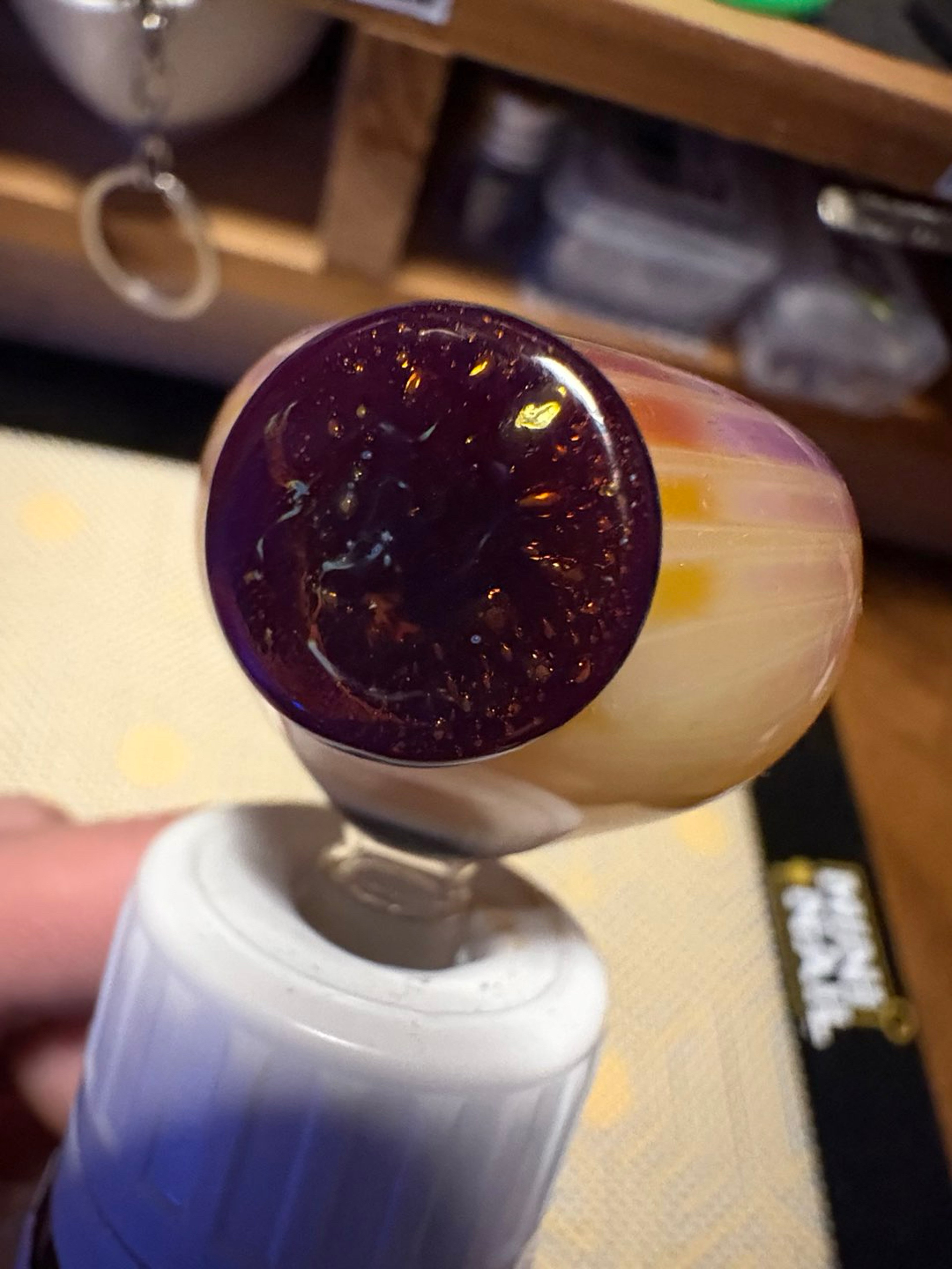 Preview pic of *NORO* 🌅 10mm Pomegranate Cropal Disc with Blending Sunset to Dusk inside out Slide 🌄