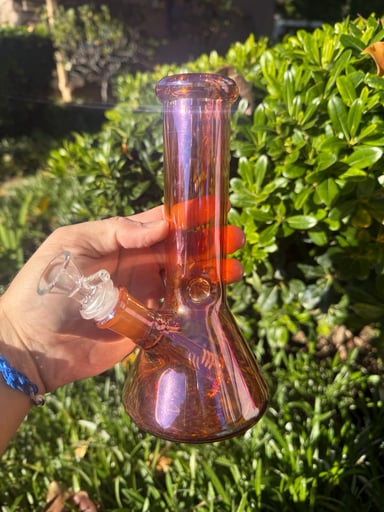 Preview pic of Amber Iridescent 8 Inch Beaker