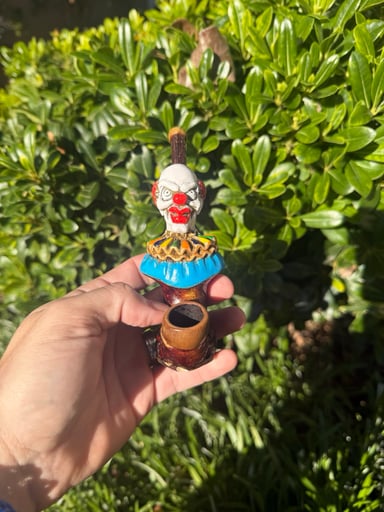 Preview pic of Scary Clown Bamboo & Ceramic Pipe
