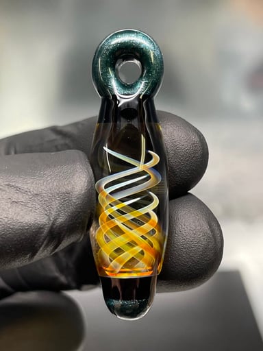 Preview pic of Metallic Blue Fume Spiral Pendant