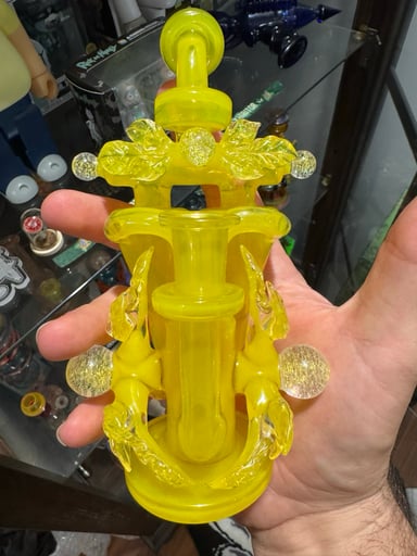 Preview pic of hand blown lemon drop recycler by Mr. Gray Domer and Ben David