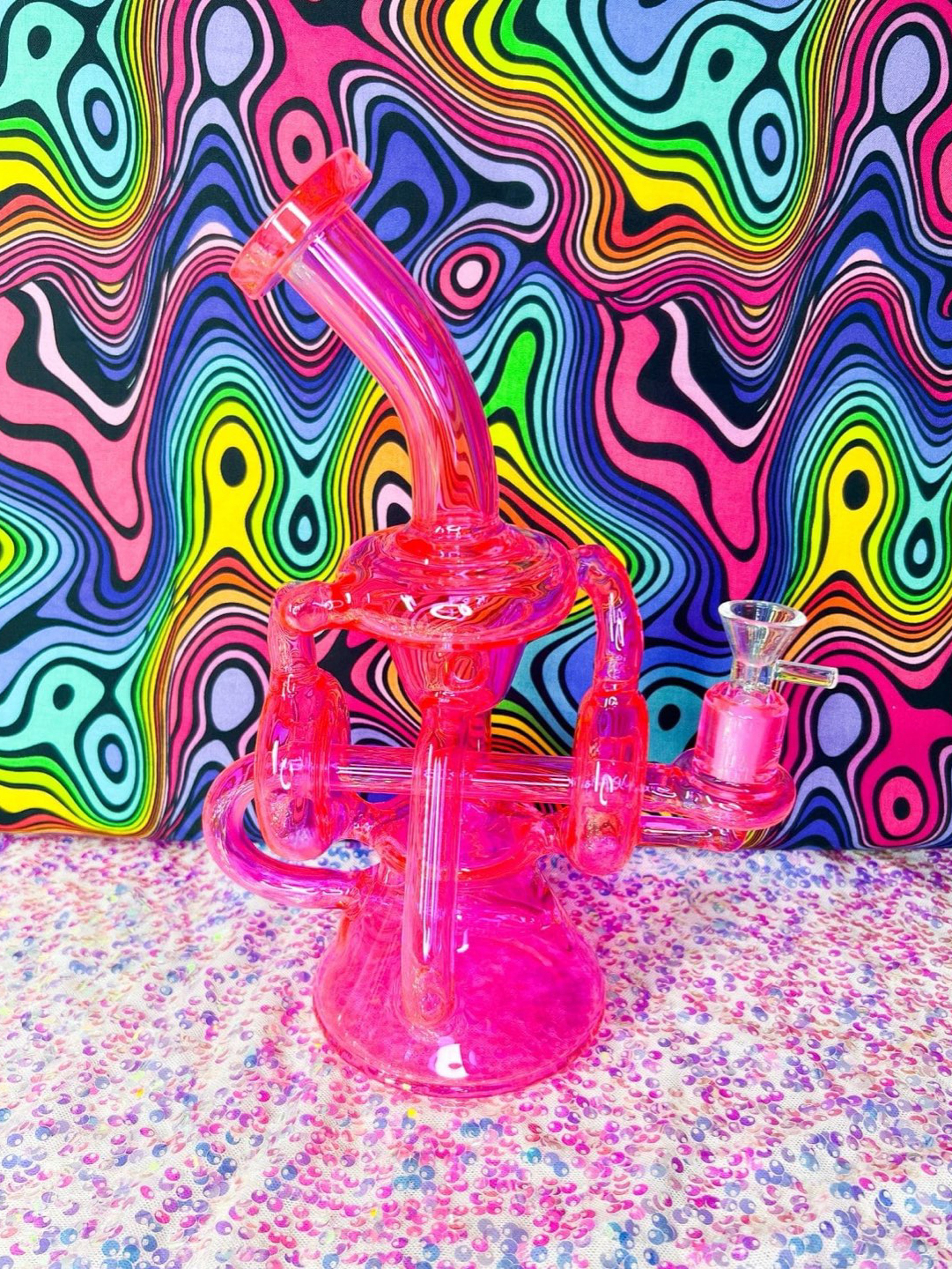 Hot Pink Recycler Dab Rig image 0