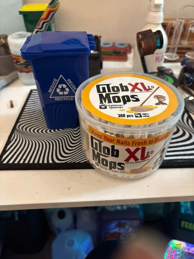 Preview pic of Mini Blue Curbside Trashcan and Glob Mops