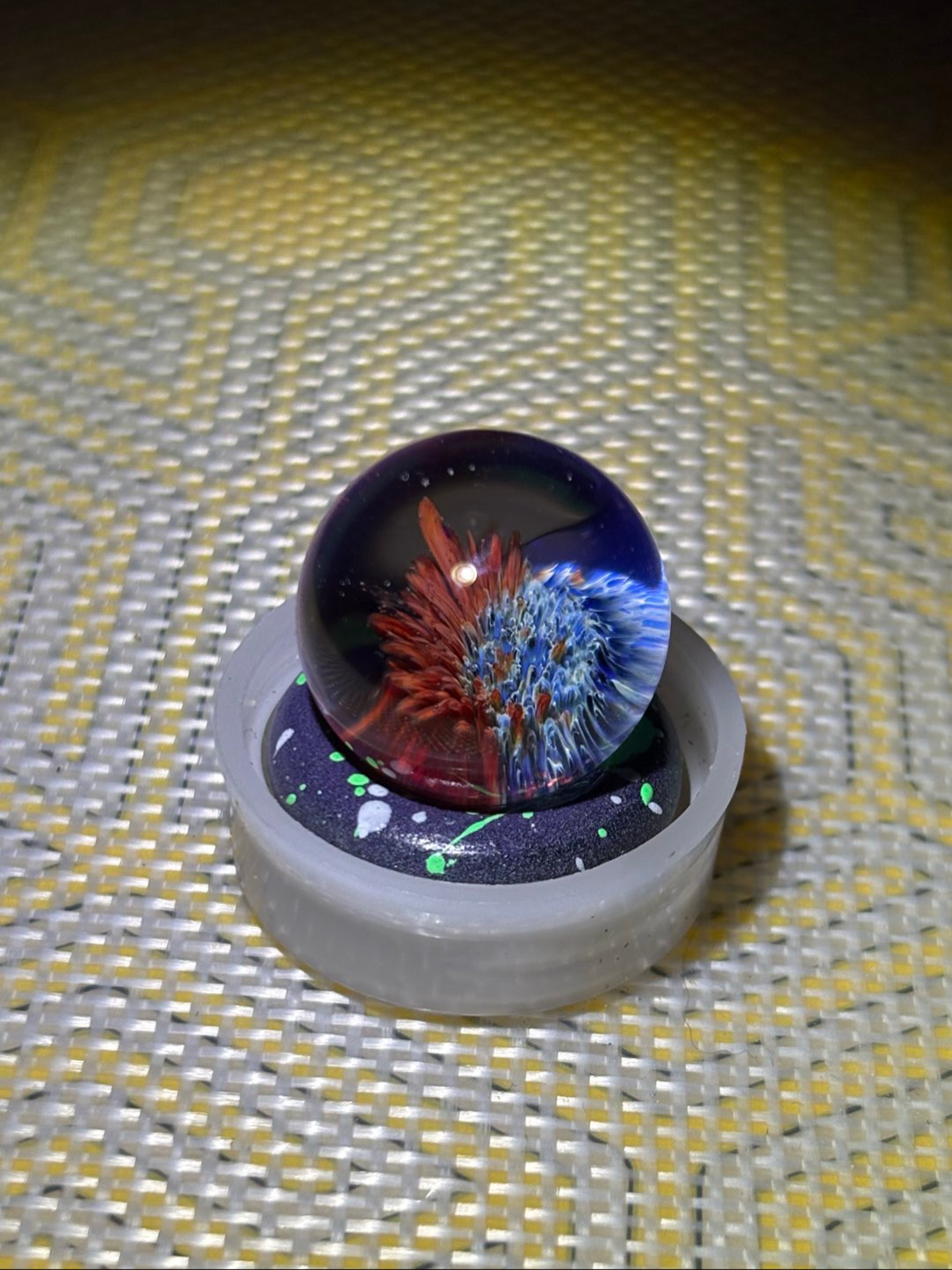 Preview pic of 🎇🎆 *Hand Blown* Marble Cap for Towers and Slurpers 🎆🎇