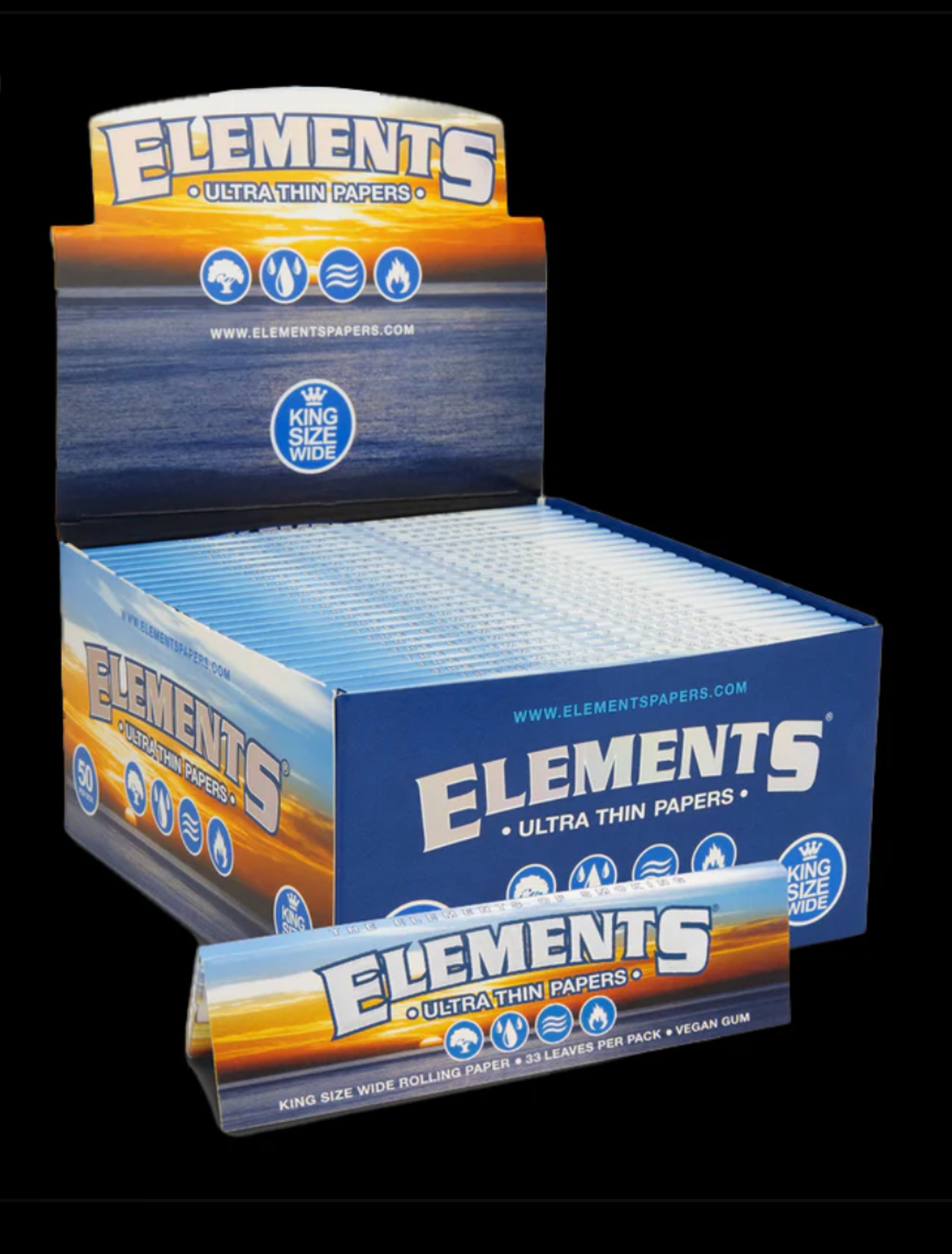 Preview pic of CASE (50 Packs) Element KING SIZE SLIM Ultra Thin Papers