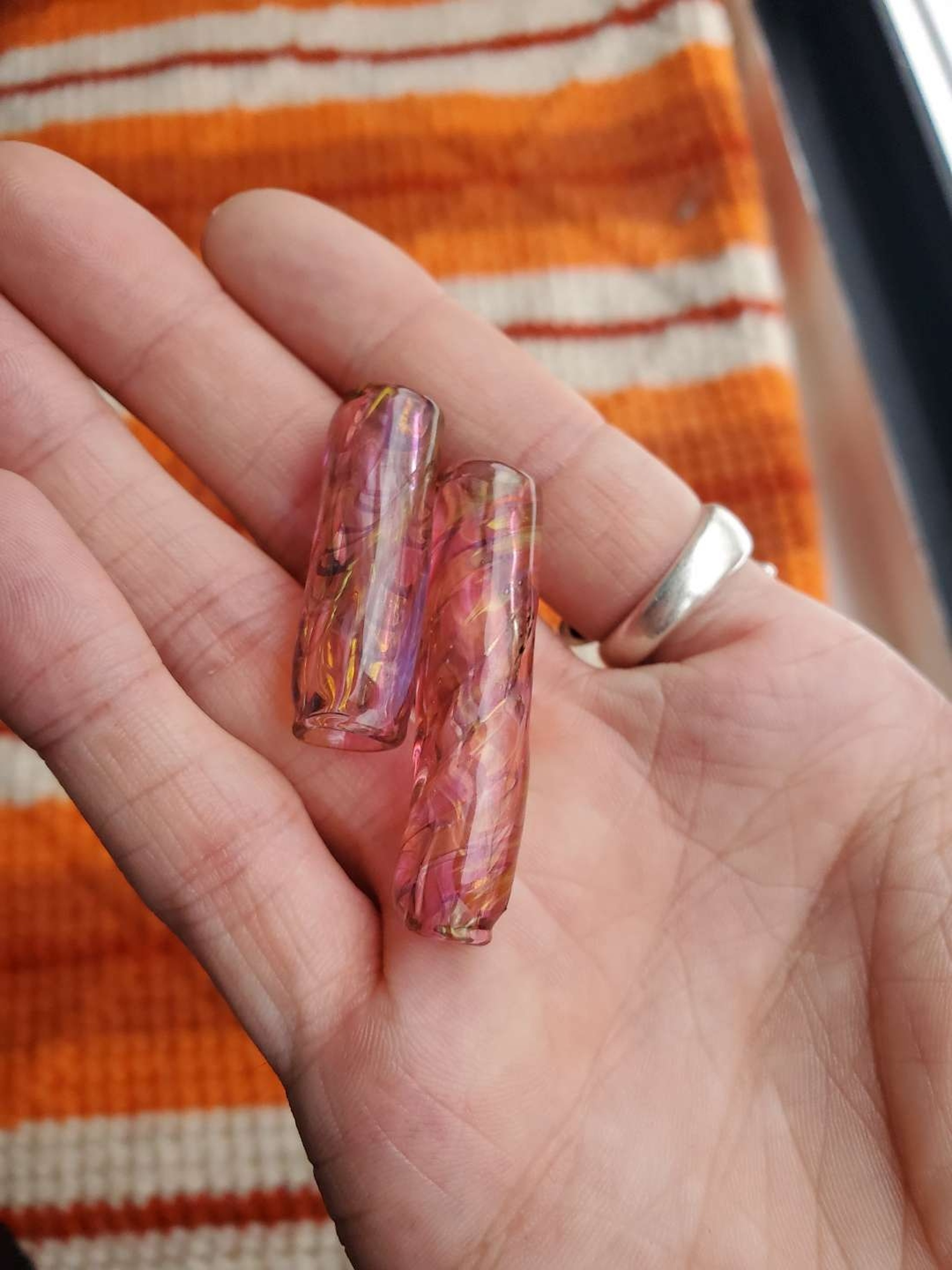 2x long fumed beads image 0