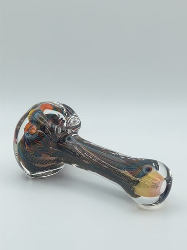 Preview pic of Talent Glass Works Spoon - Multi Color Burst Front and Linework