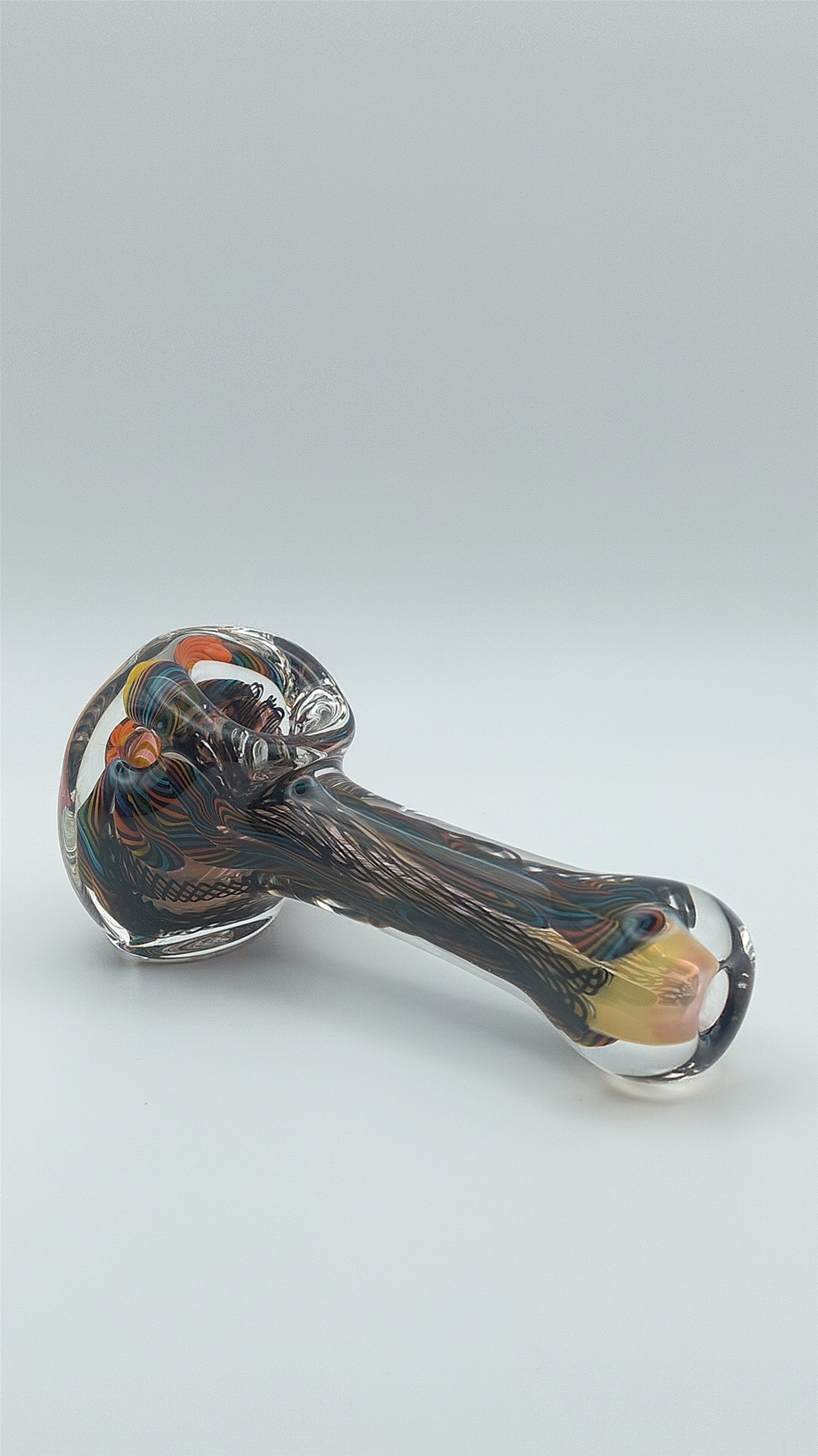 Preview pic of Talent Glass Works Spoon - Multi Color Burst Front and Linework