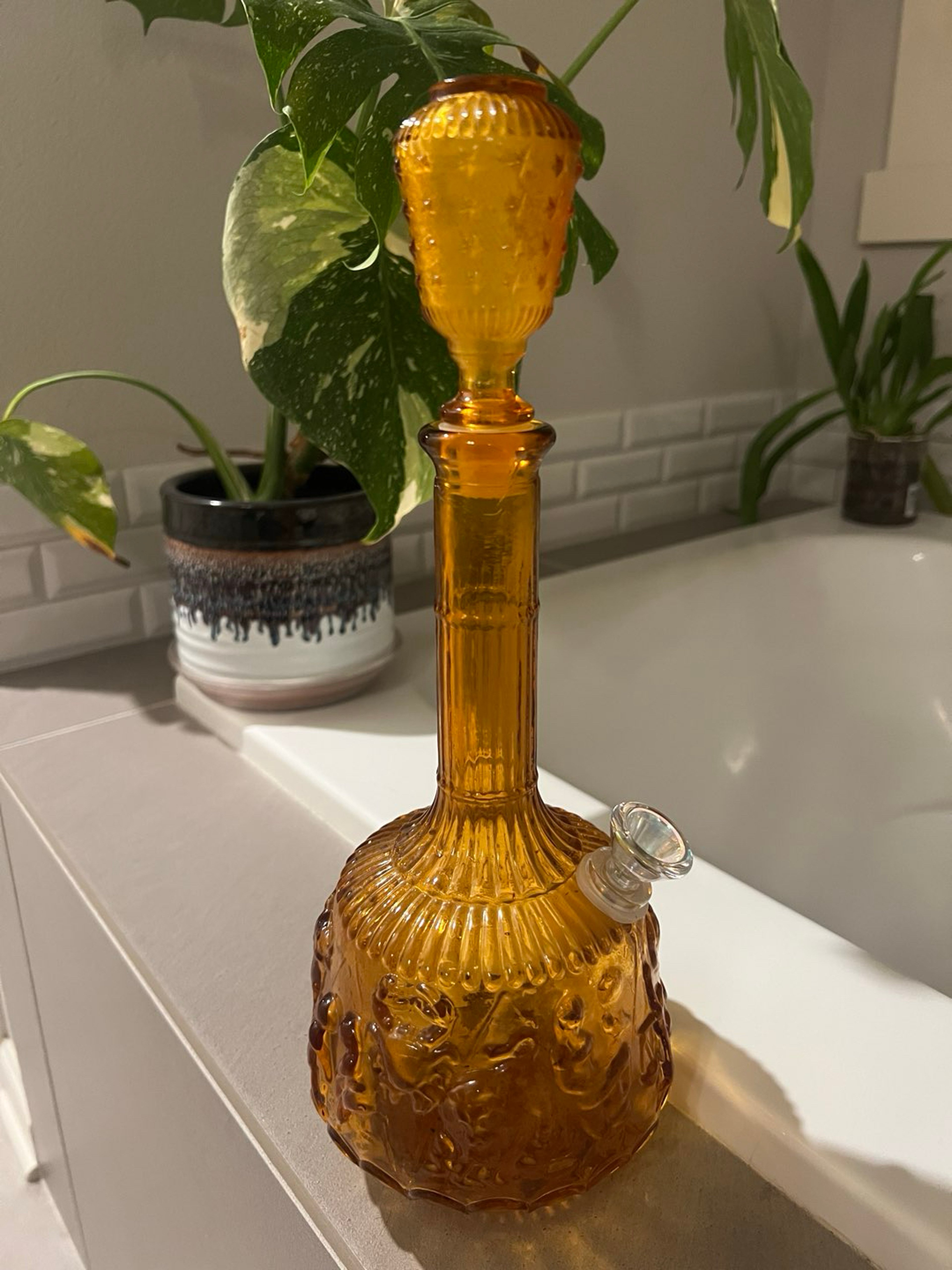 Upcycled vintage Empoli Zodiac Decanter image 0