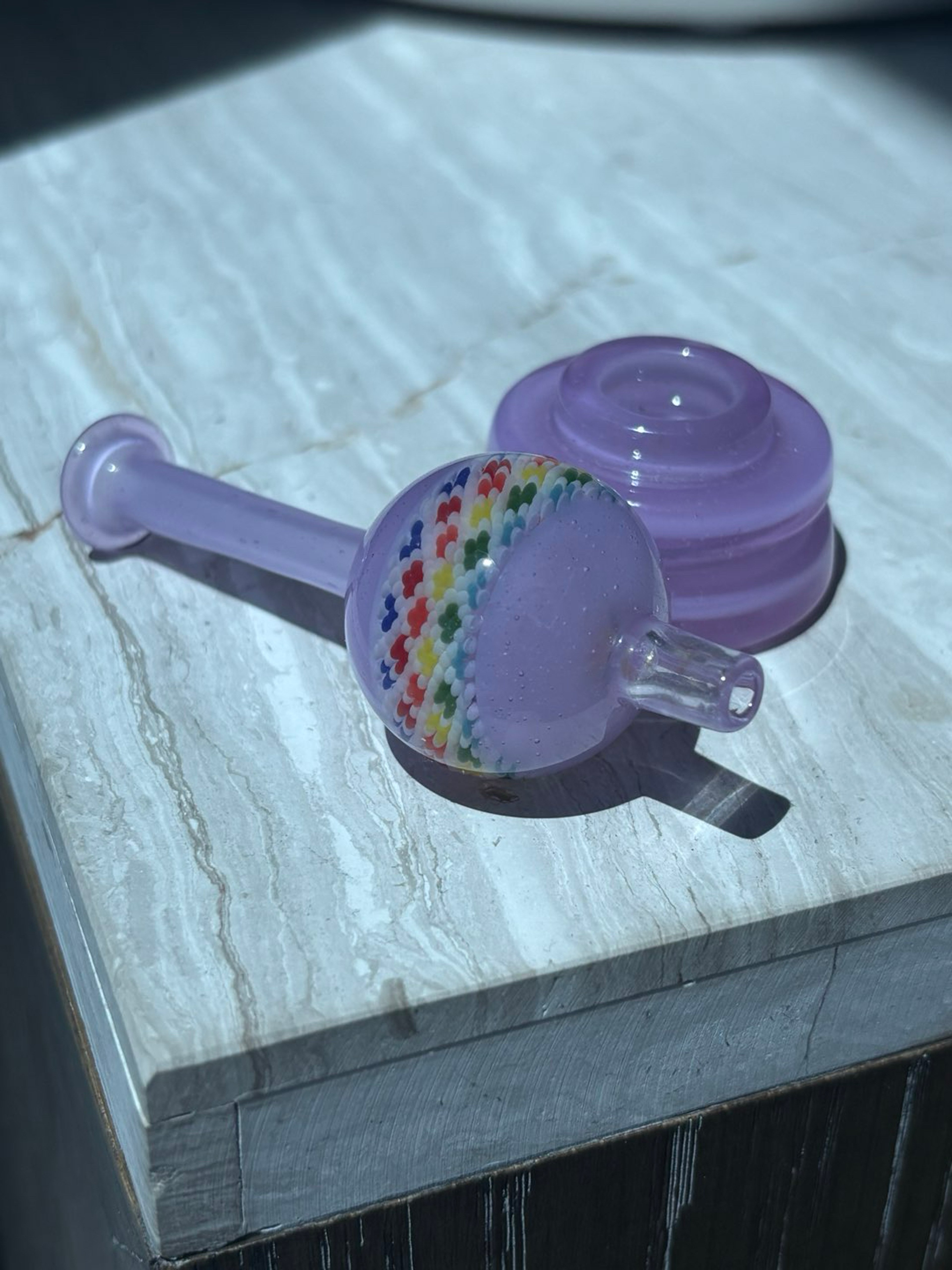 Preview pic of Mark Andrew’s Cap and Stand Light Pink & Rainbow