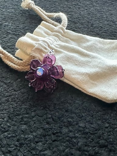 Preview pic of Mars Glassworks - Kinetic Spinner Pendant w/Encased Opal