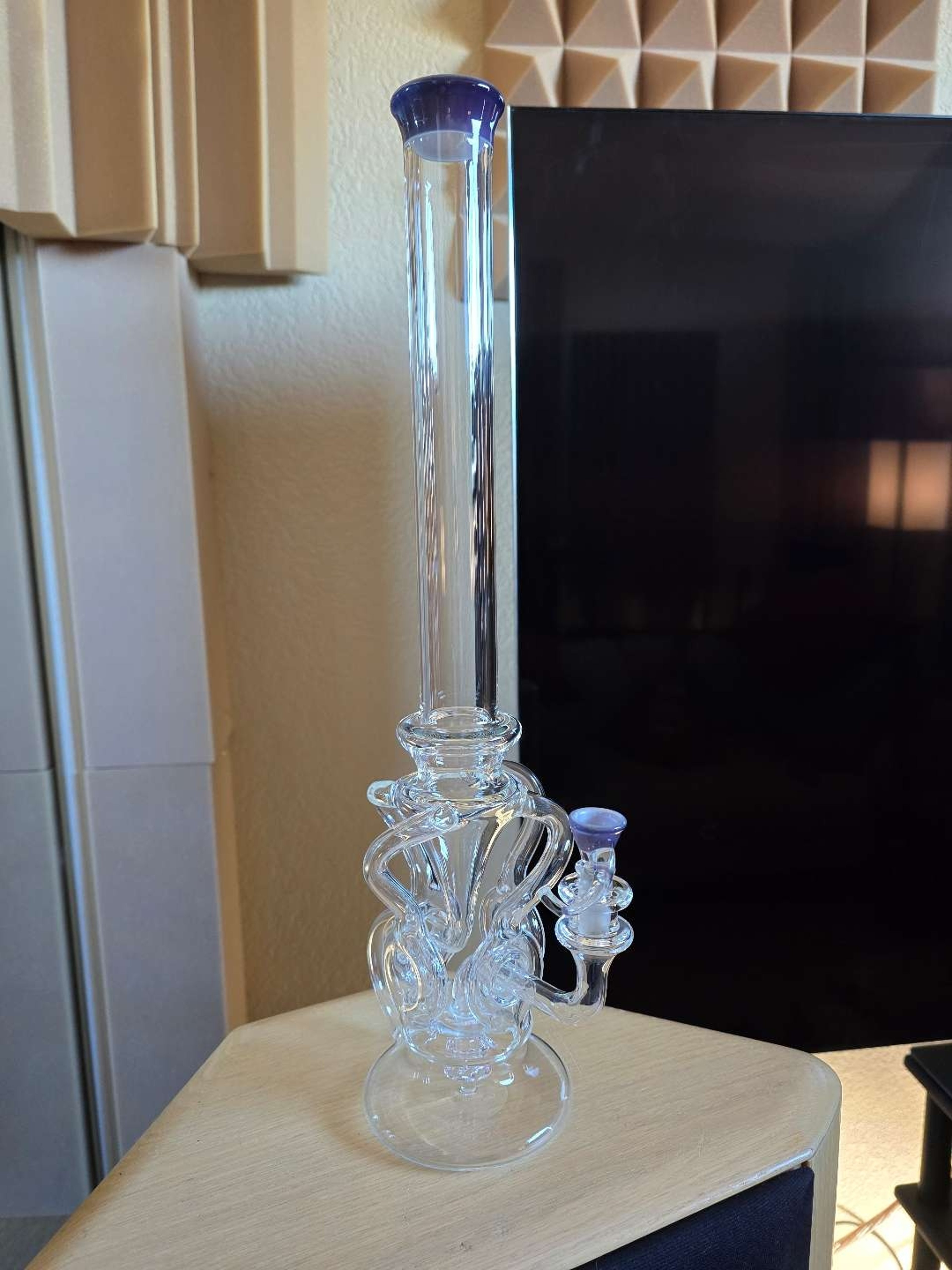 Preview pic of OTW Flower Piece, quad uptake recycler with donuts, 14mm, Purple PA