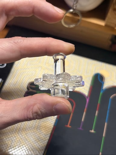 Preview pic of *Sense Glass* 🪷 Etched Lotus Flat Cap 🪷