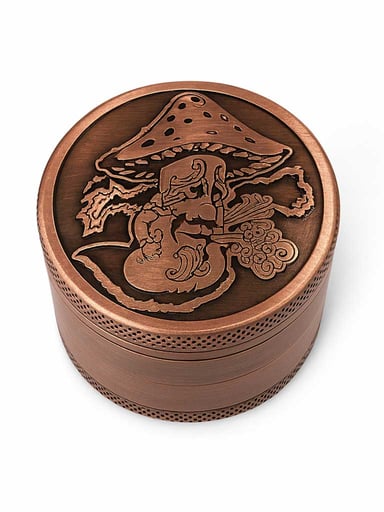 Preview pic of VINTAGE ALUMINUM EMBOSSED HERB GRINDER
