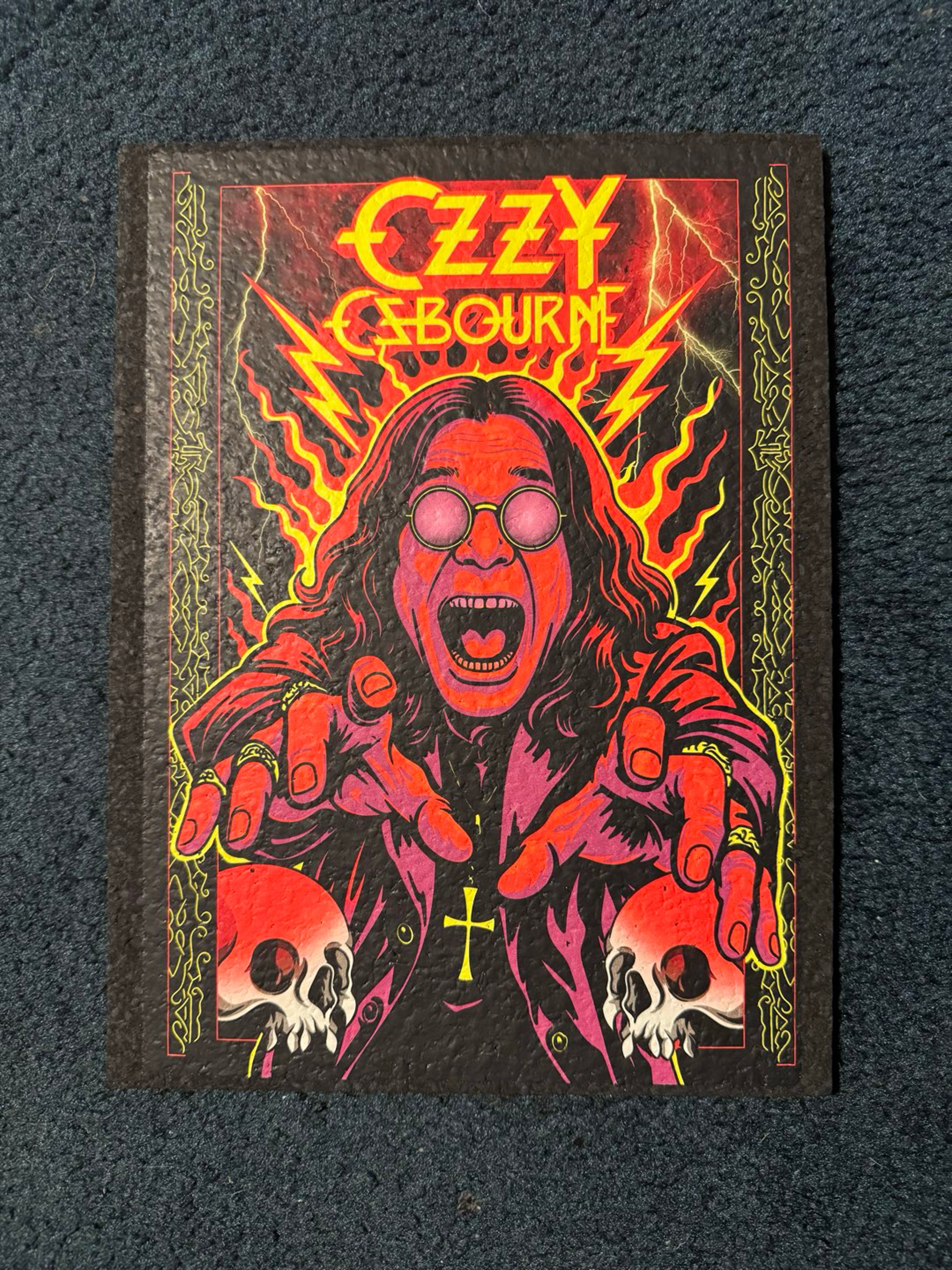 Preview pic of Ozzy Osbourne back to the beginning full color uv glow DMC x 74 lands