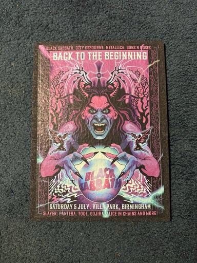 Preview pic of Ozzy Osbourne/black sabbath back to beginning custom concert poster moodmat uv glow