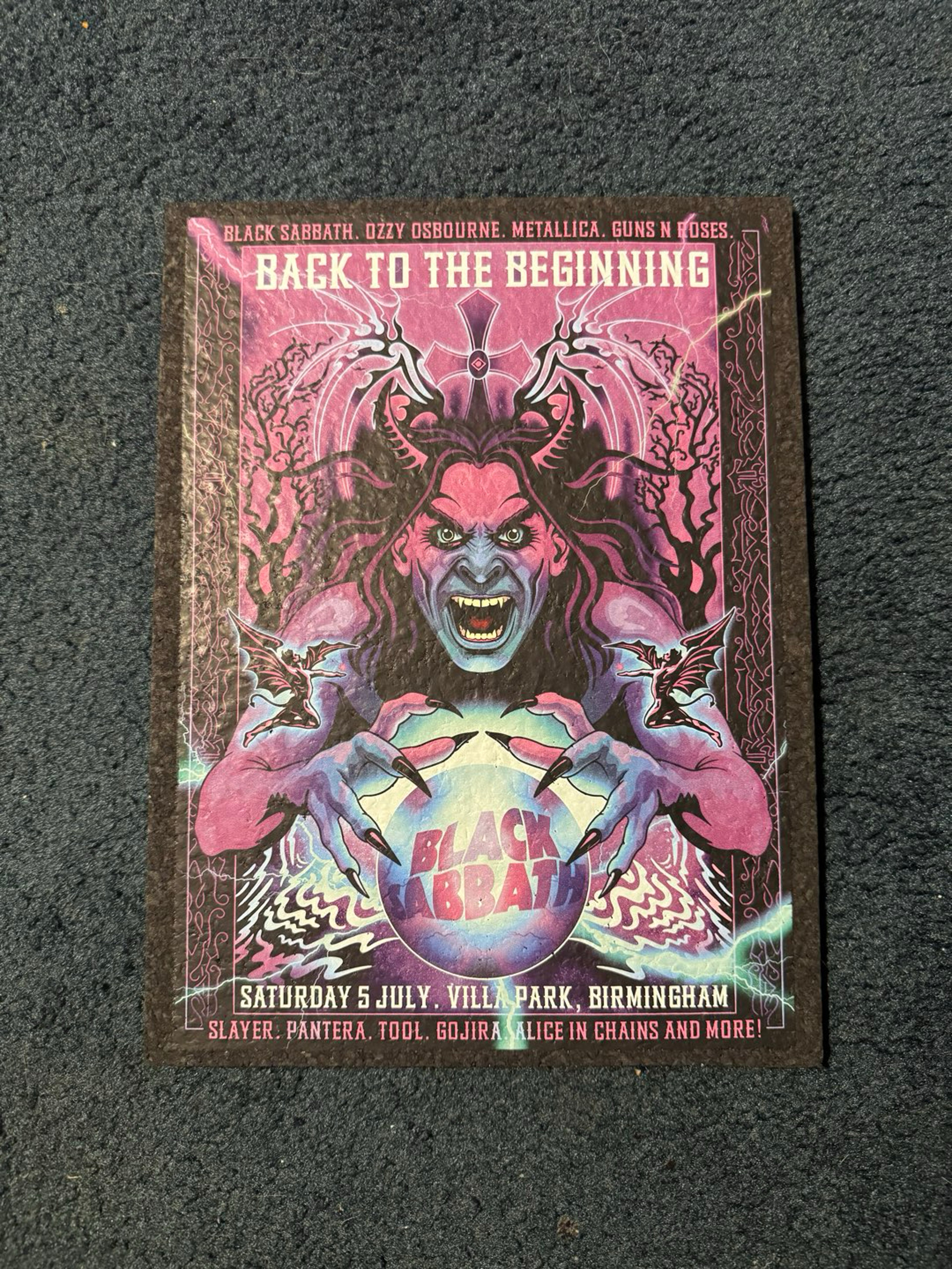Ozzy Osbourne/black sabbath back to beginning custom concert poster moodmat uv glow image 0