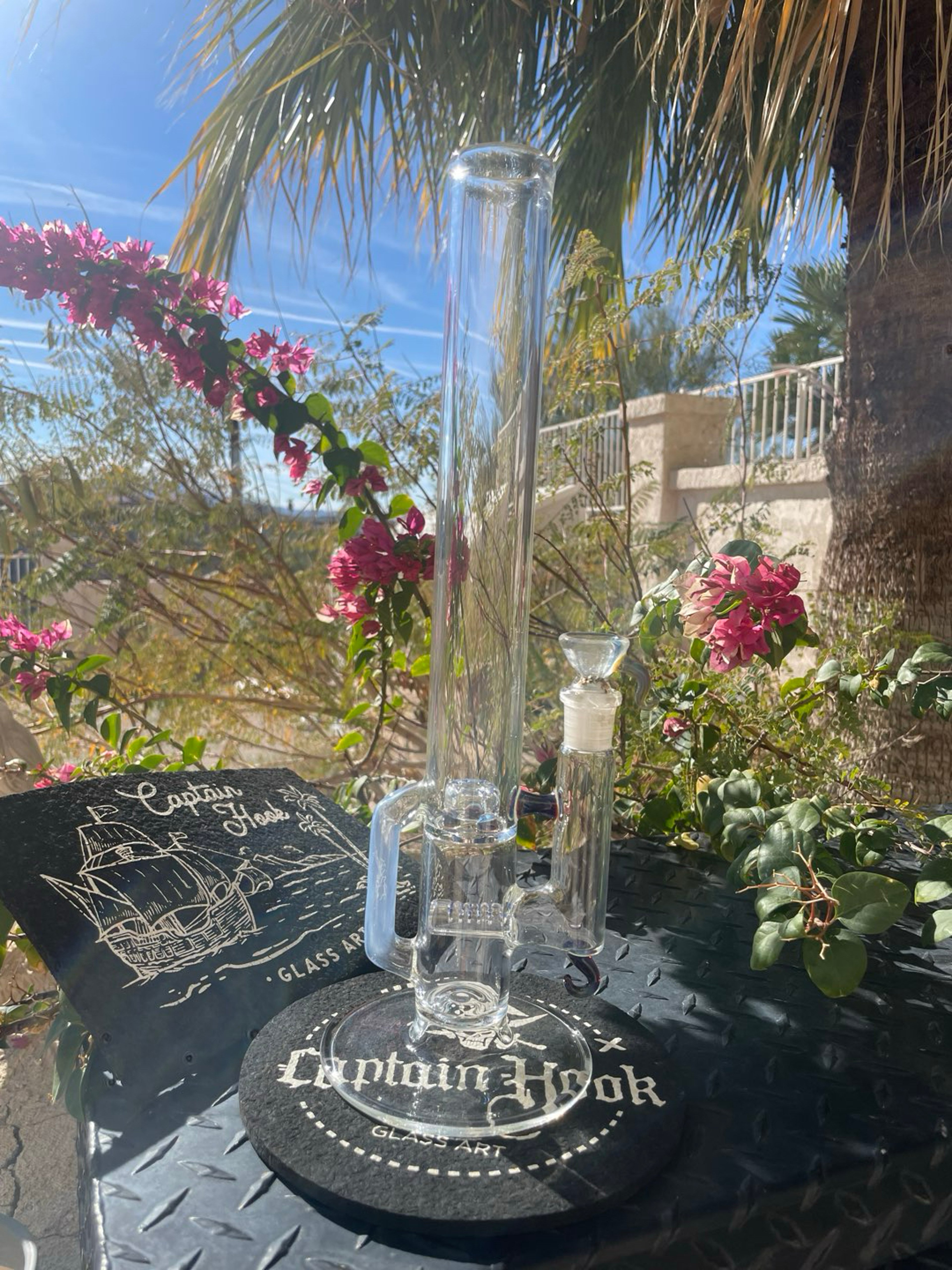 2016 Custom Net to Beacon Captain Hook glass blue amber purple recycler image 0