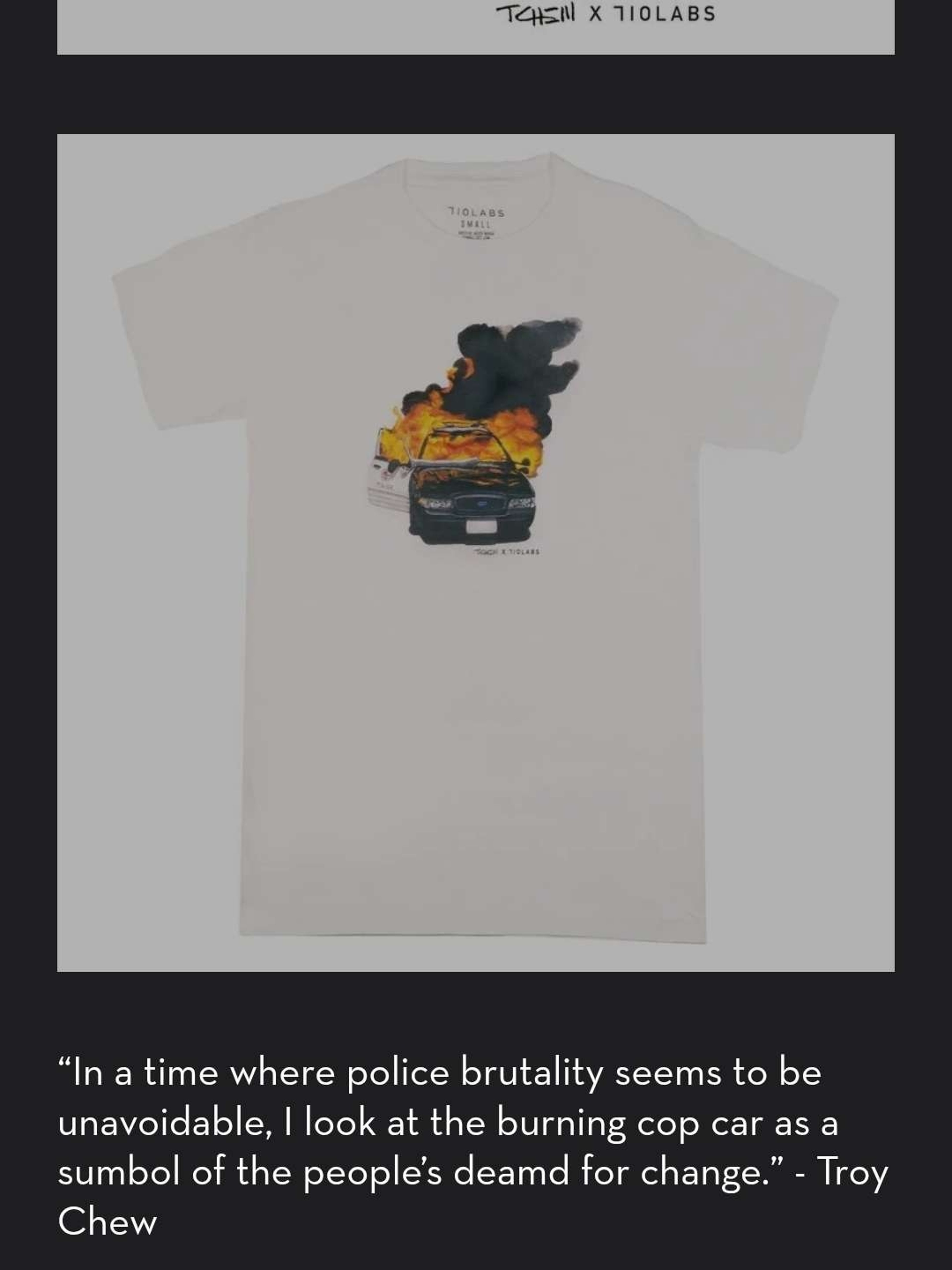 Preview pic of 710 Labs x Troy Chew - shirt (2020) Sizes: Two - XL and One - Medium