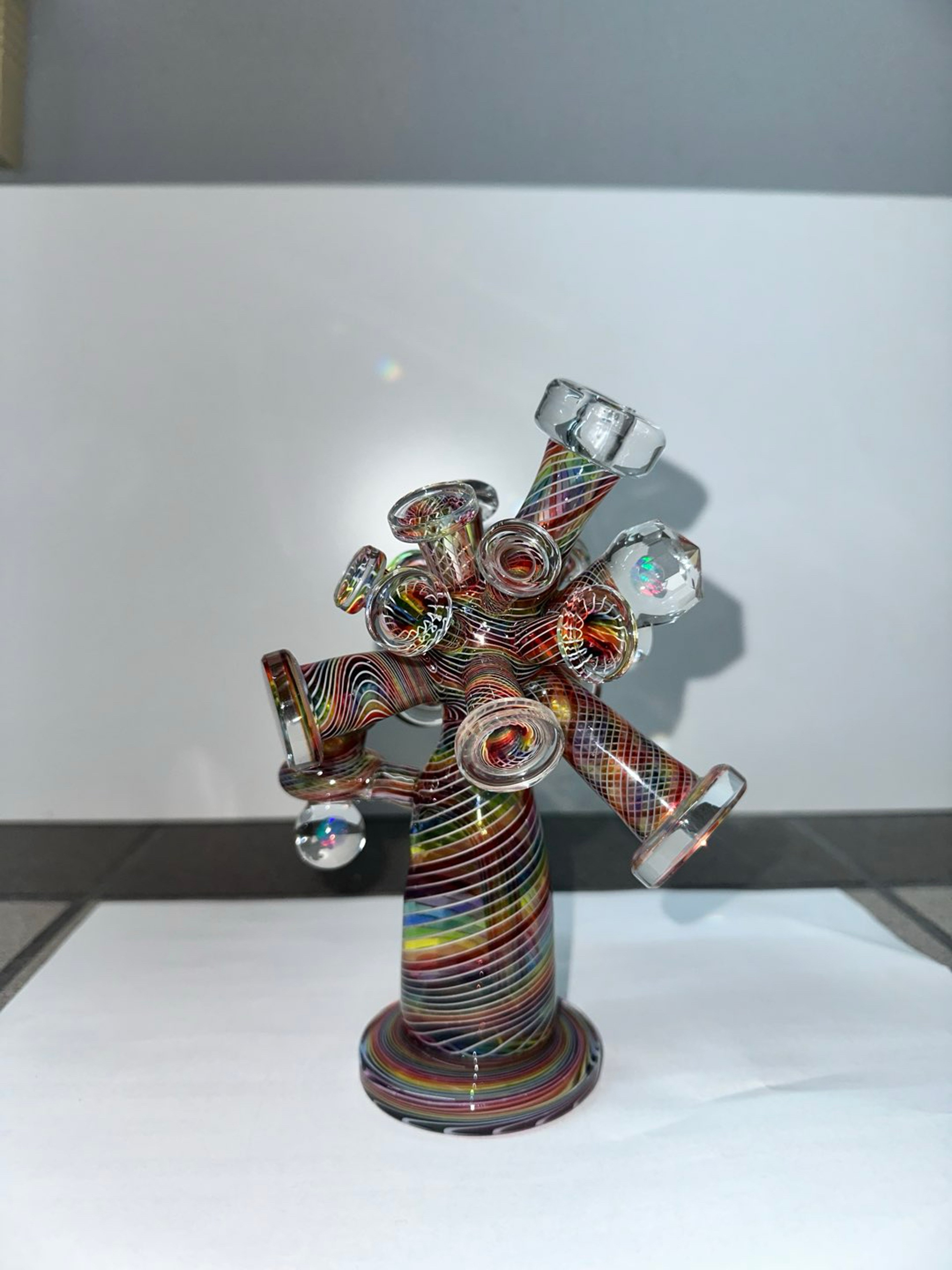 Preview pic of Karma Glass Rainbow Nexus Perc Bong