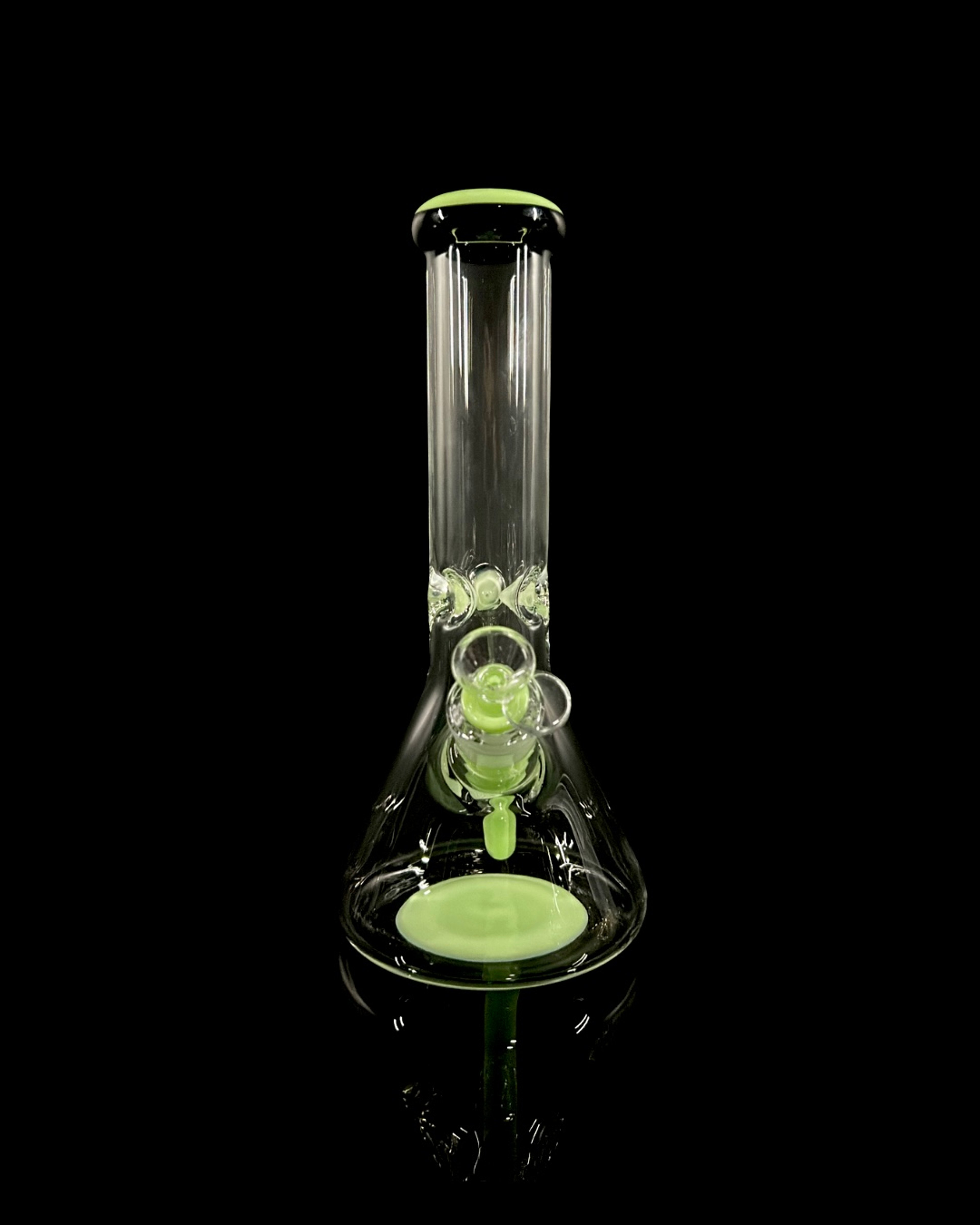 12” Slime Green & Black Beaker image 0