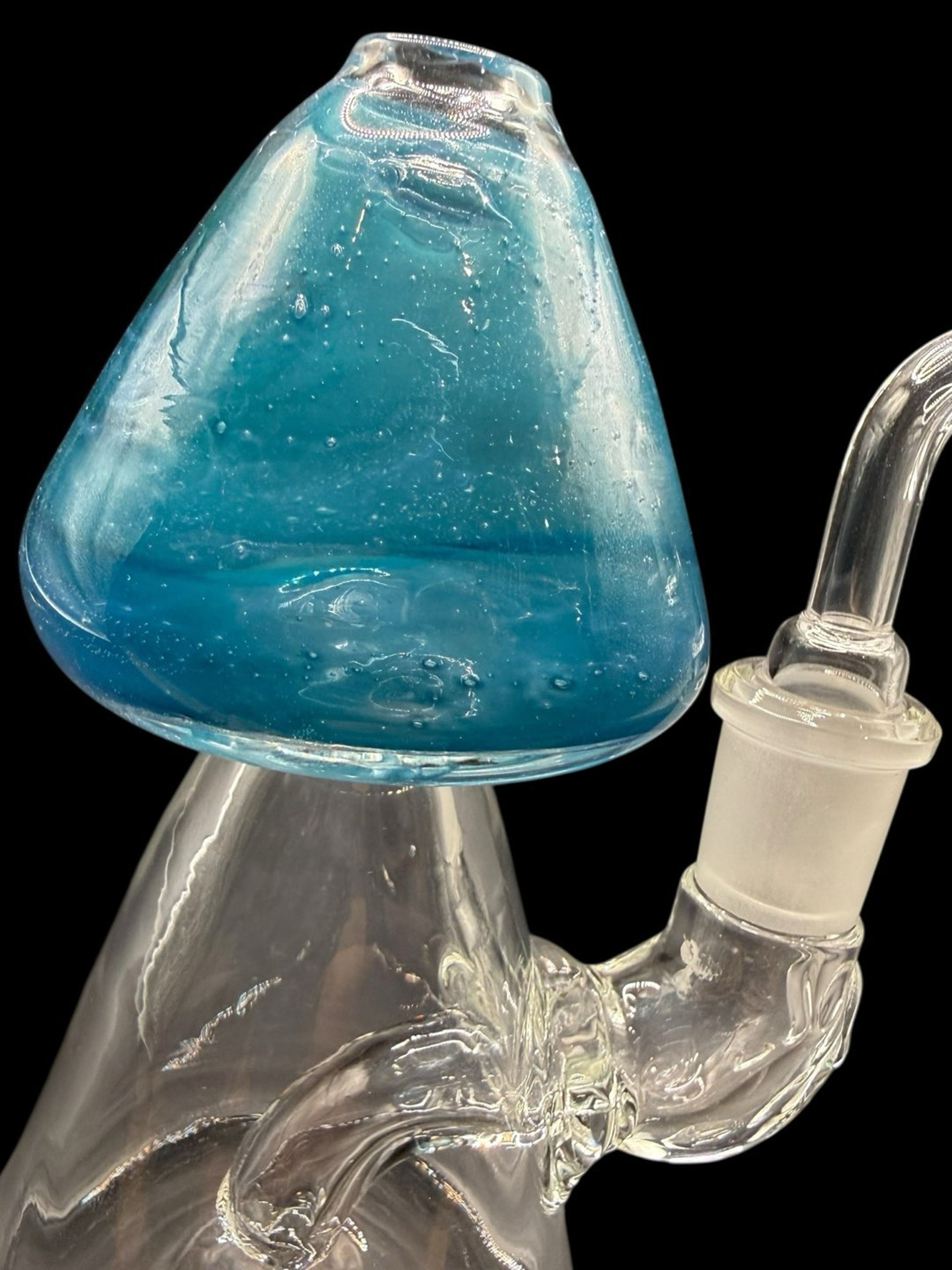 Preview pic of 5” Turquoise Mushroom Rig by Glass by Nobody