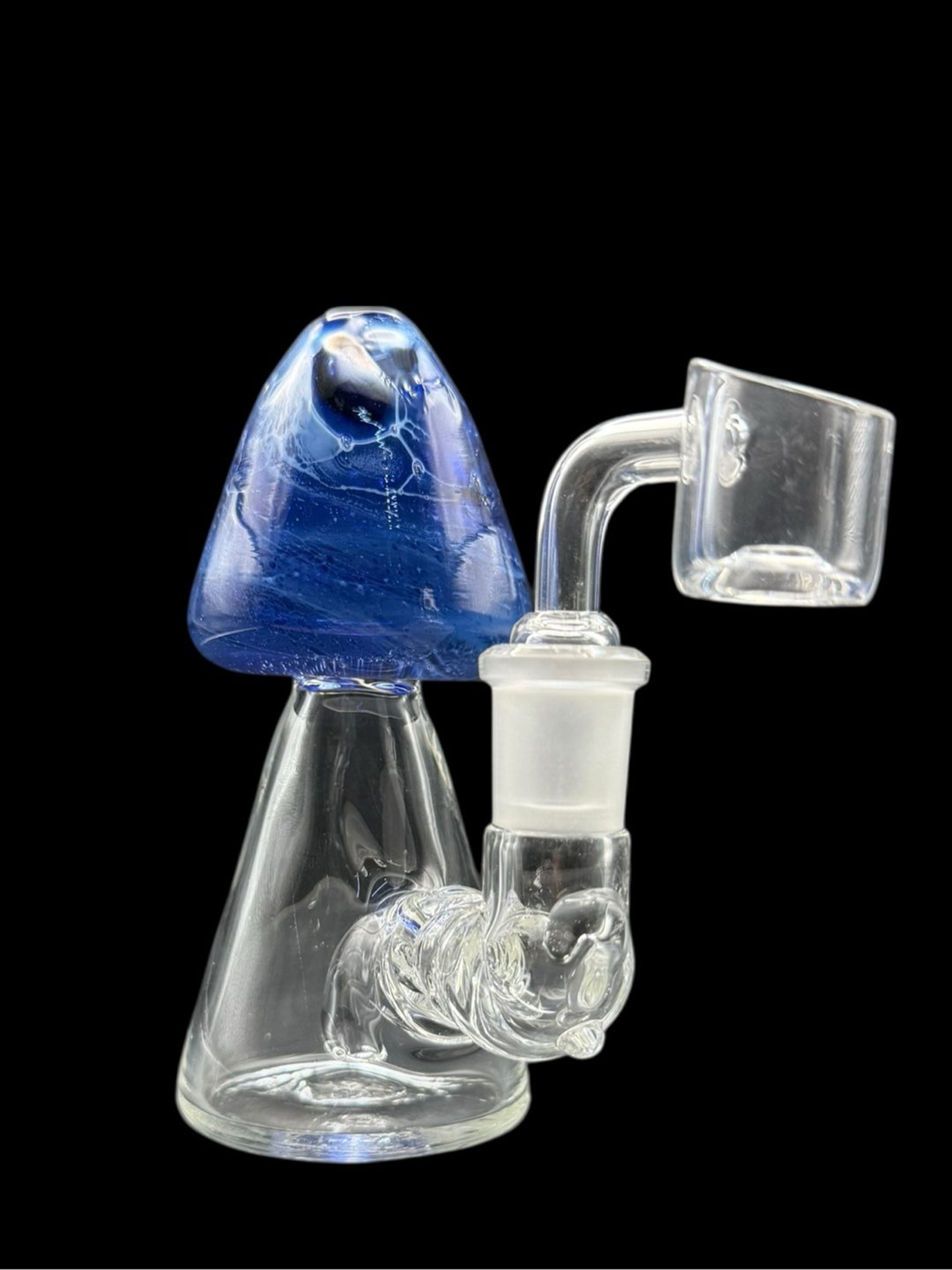 Preview pic of 5” Marble Sapphire Mushroom Rig by Glass by Nobody