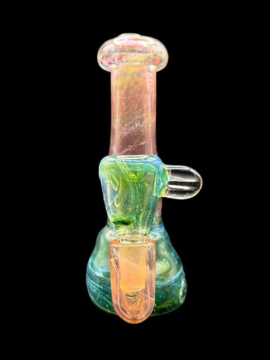 Preview pic of 7” Thick Pink/Green Rig w/ Matching Slide By Glass By Nobody