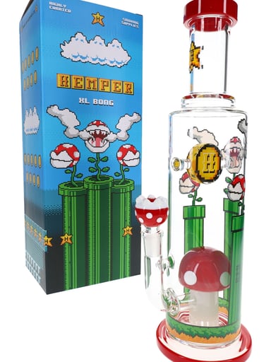 Preview pic of 12" Hemper Gaming Flower XL Glass Bong