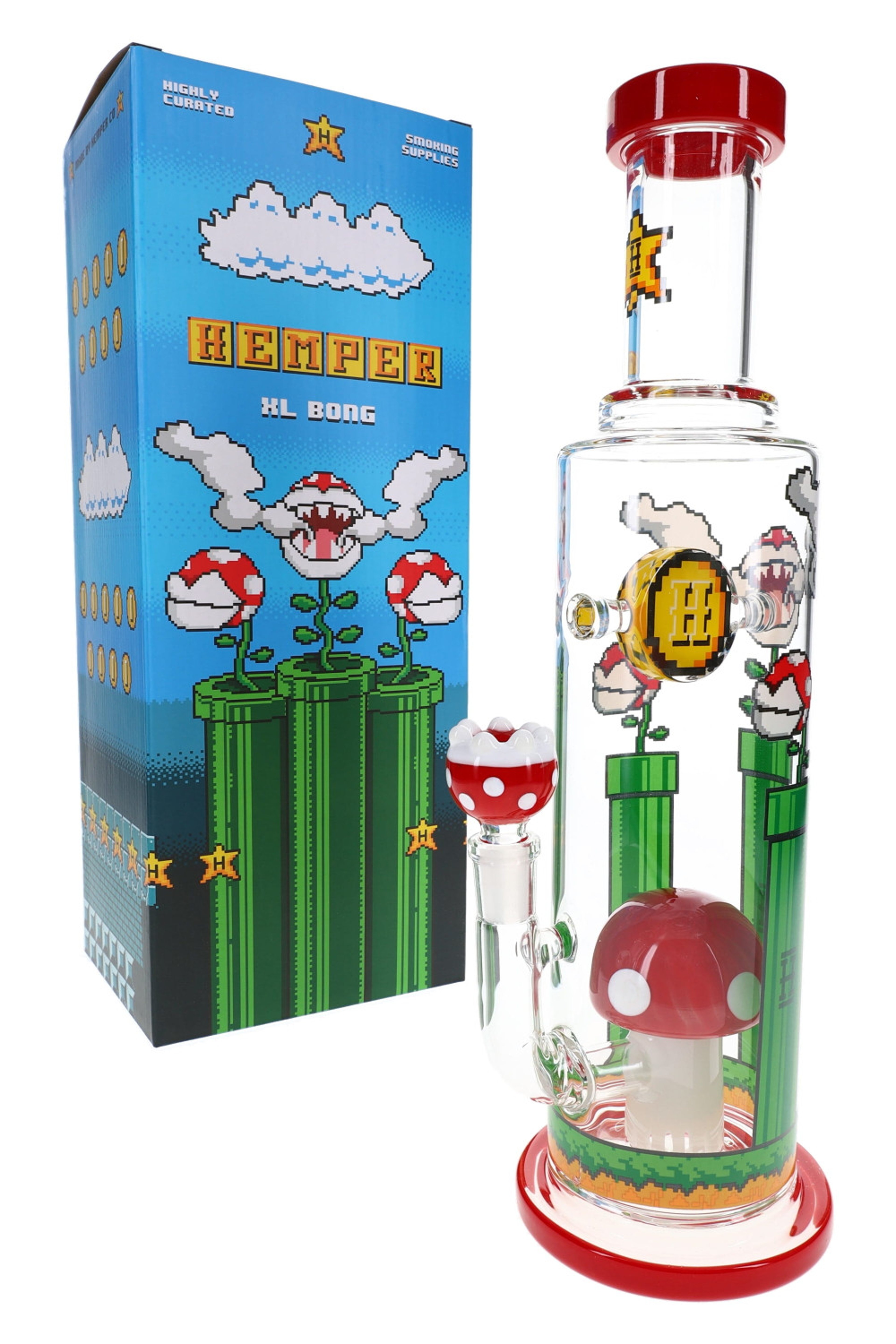 Preview pic of 12" Hemper Gaming Flower XL Glass Bong