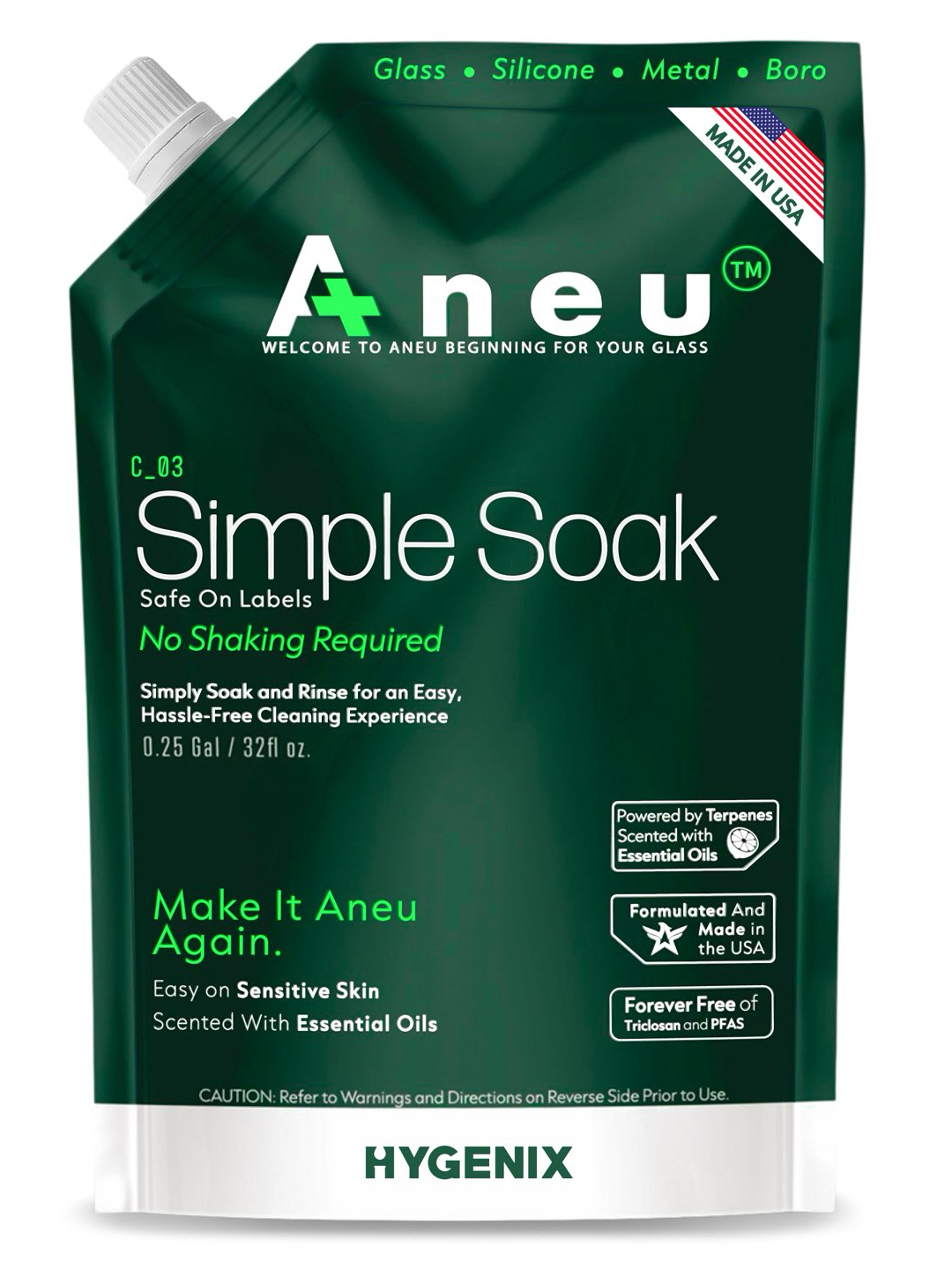 Preview pic of Simple Soak by Aneu 32oz – Soak & Rinse Formula | Easily Dissolves Tough Resins & Grime | No Shaking Required | Cleans Glass, Silicone, Metal, & Borosilicate  | 32oz - 1 Pack