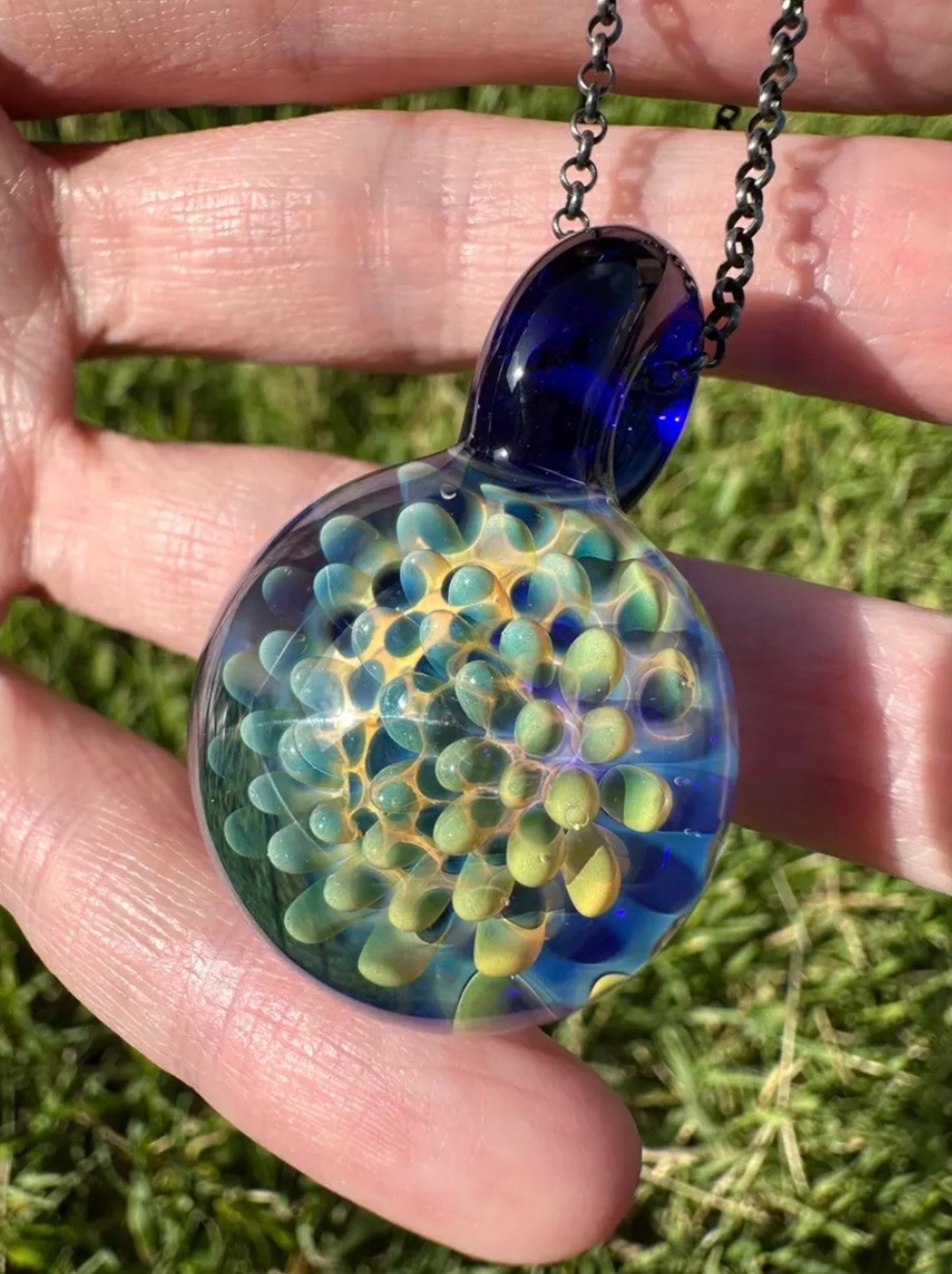 Implosion Pendant Silver and Gold Fume image 0