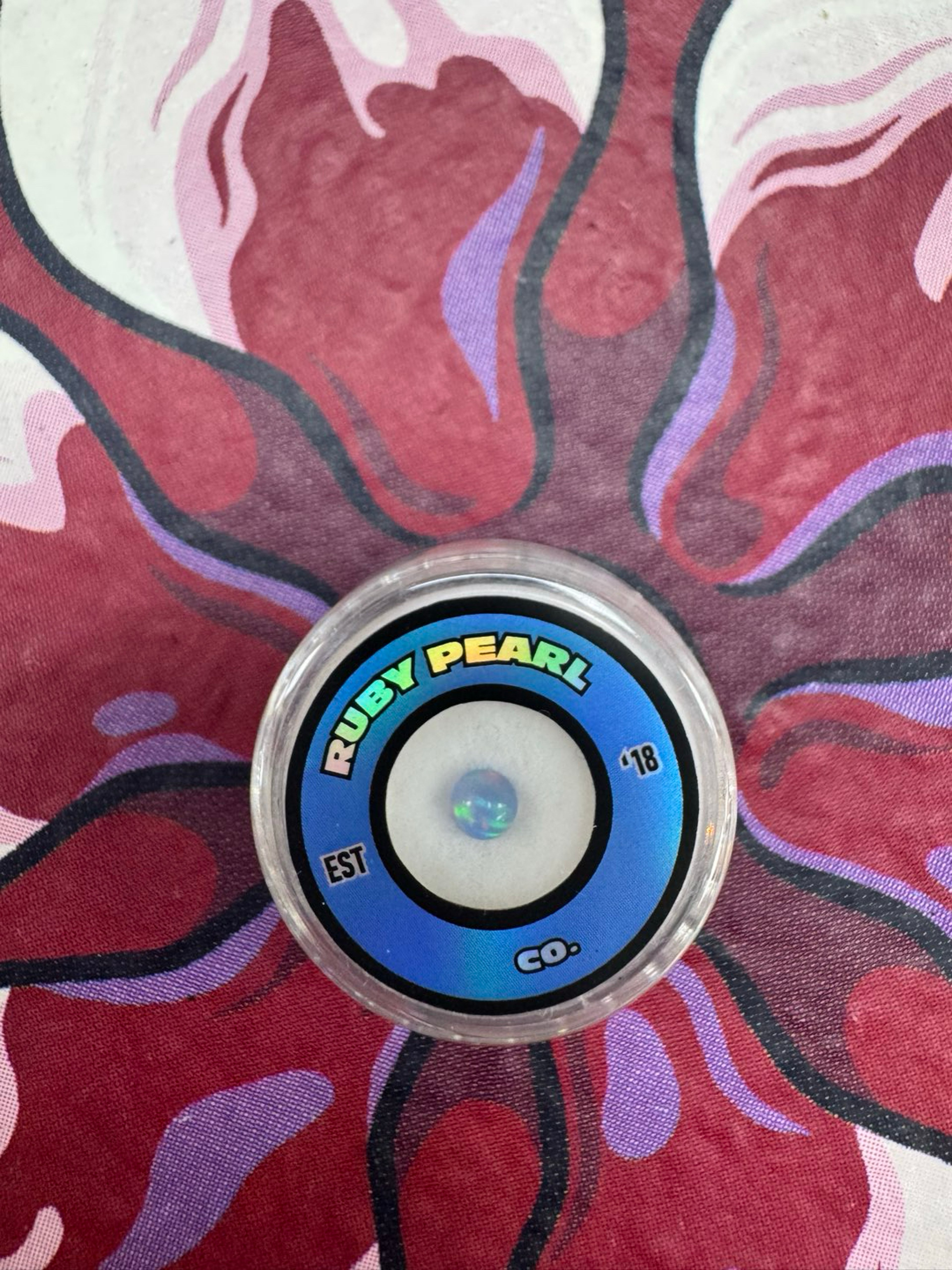 Ruby pearl 4mm blue opal image 0