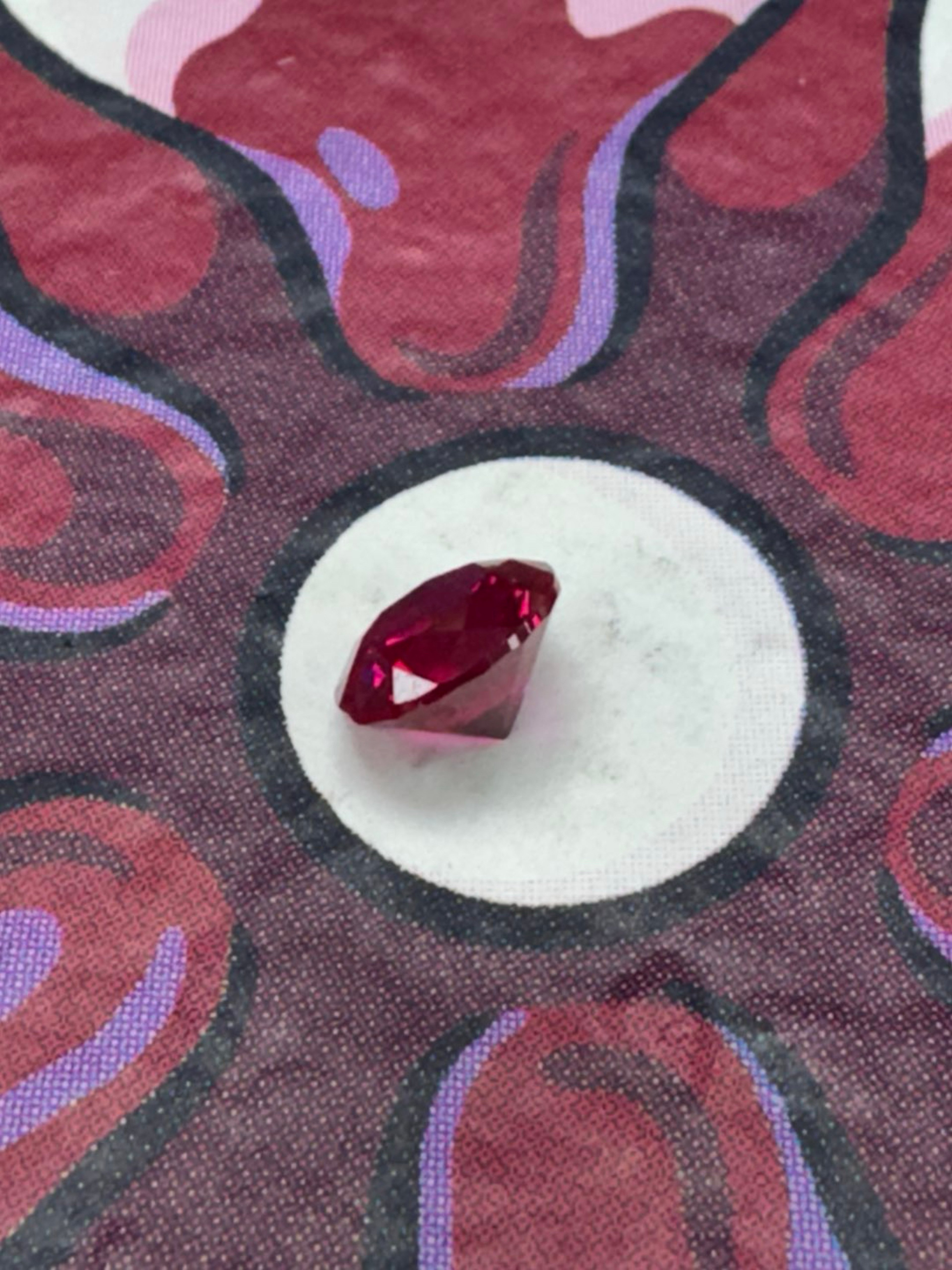 Ruby pearl 10mm Diamond Cut Ruby image 0