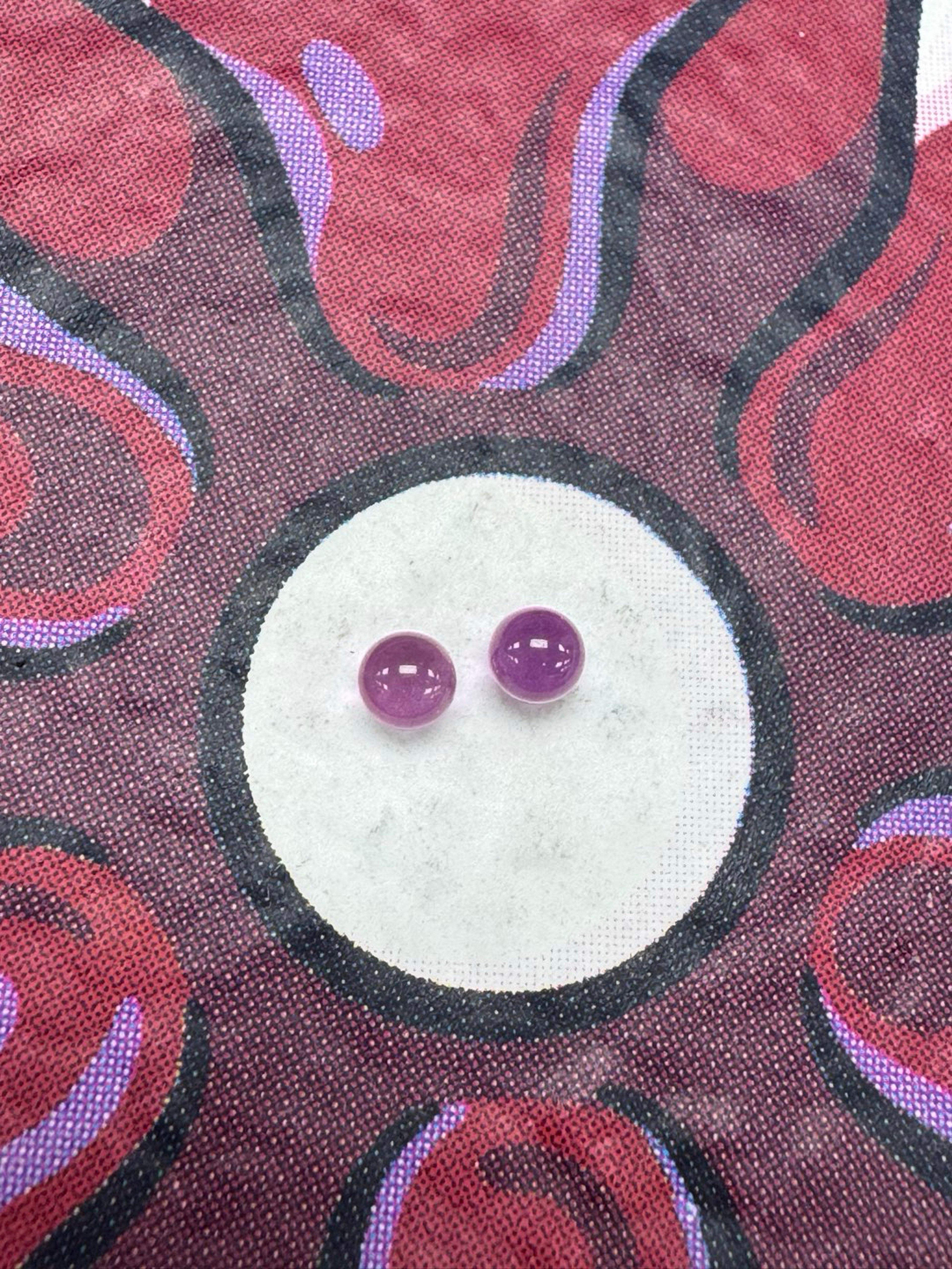 Ruby pearls 4mm purple sapphire pearls 2pk image 0