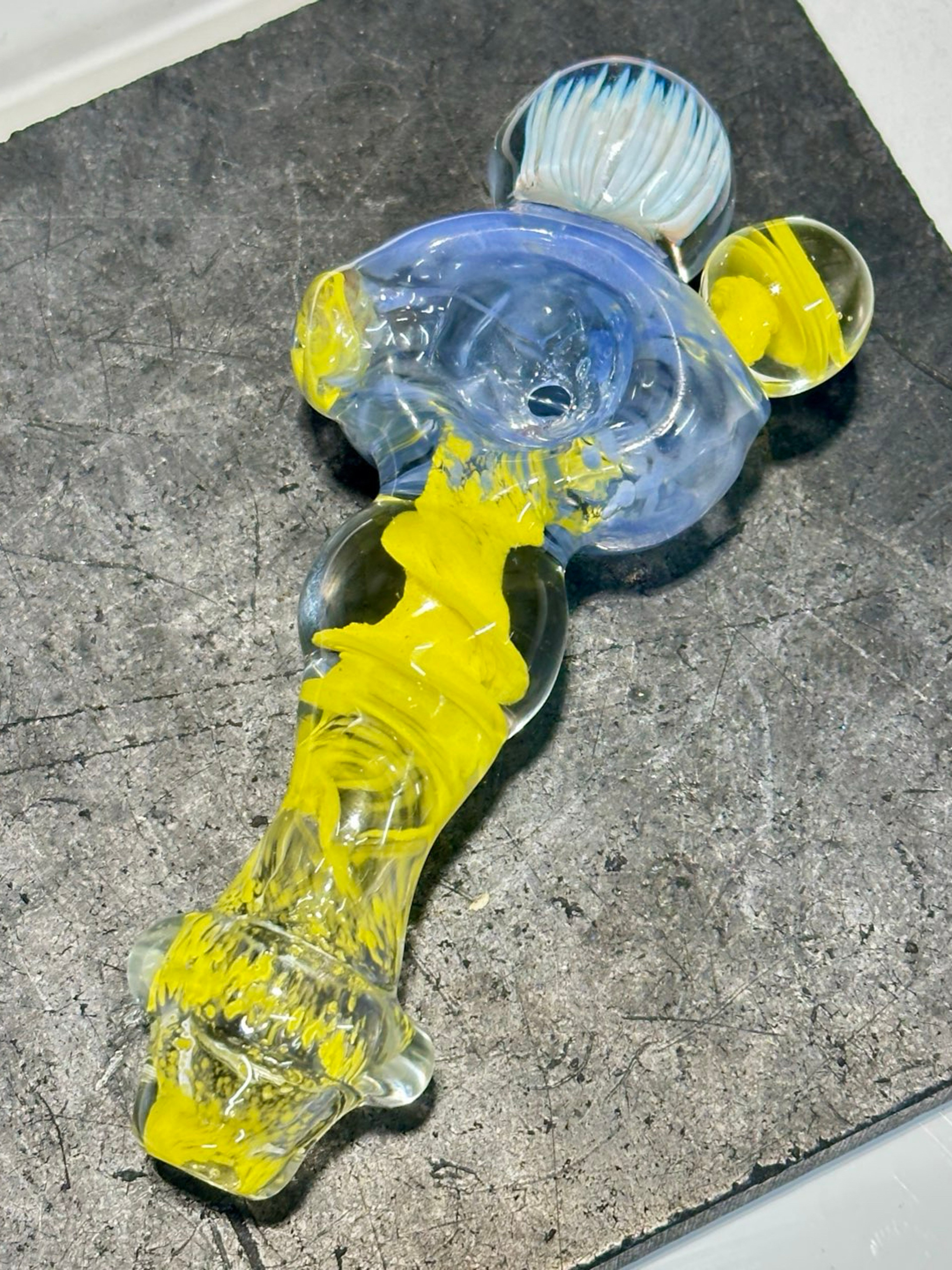 Canary Yellow and Periwinkle Purple Frit Spoon image 0