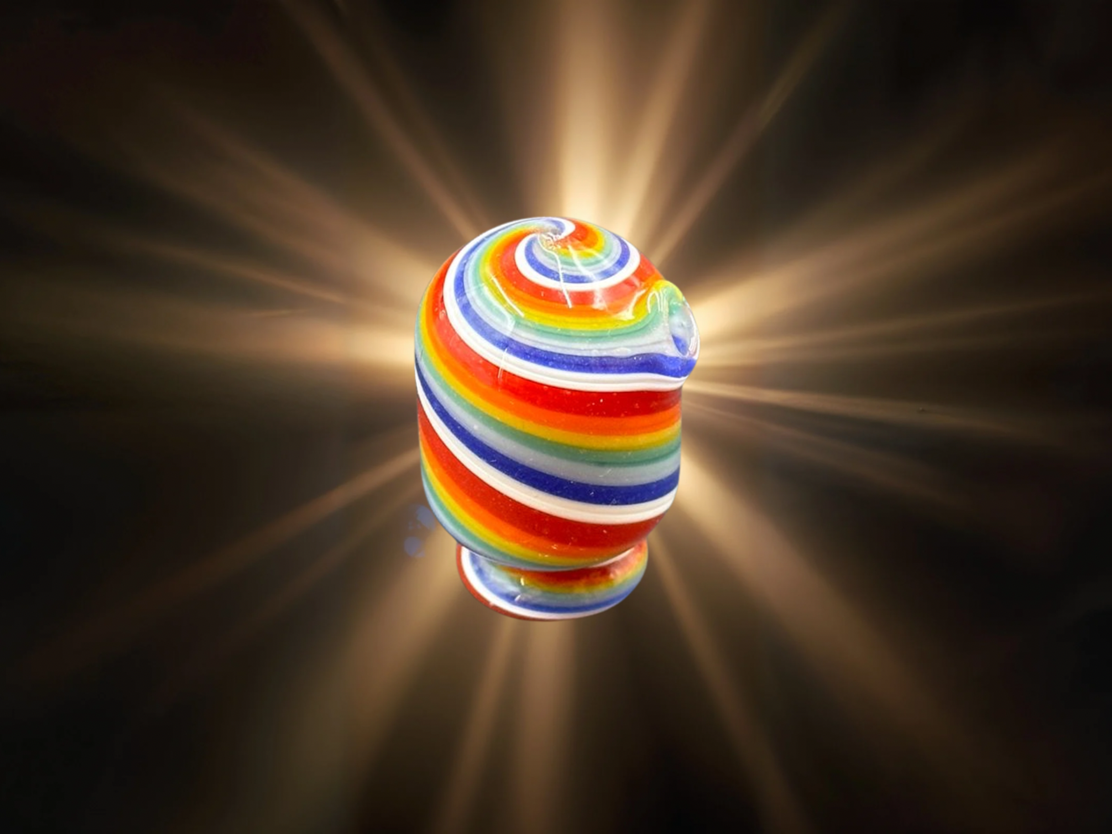 Puffco Pivot Top Round Style Raimbow Spins Pearls image 0