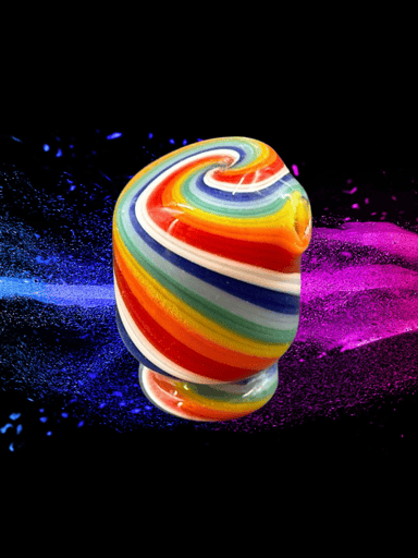 Preview pic of Puffco Pivot Top Spins Pearls Rainbow Flat Top Design