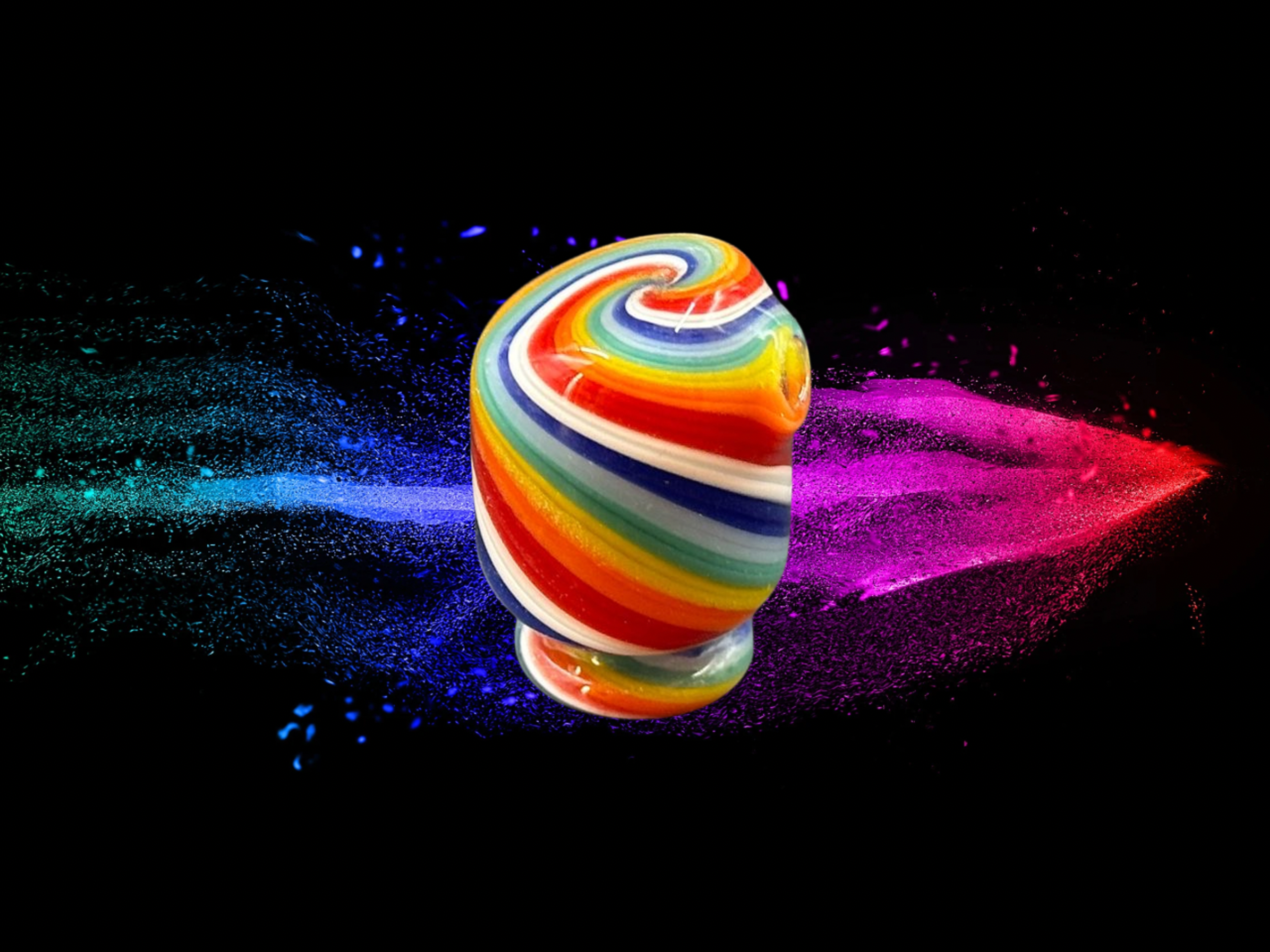 Puffco Pivot Top Spins Pearls Rainbow Flat Top Design image 0