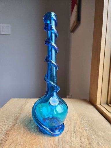 Preview pic of Special K 13" Transparent Blue Dichro Wrapped Bong