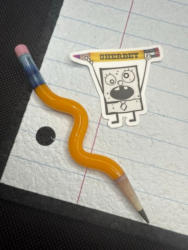 Preview pic of Classic yellow wavy pencil