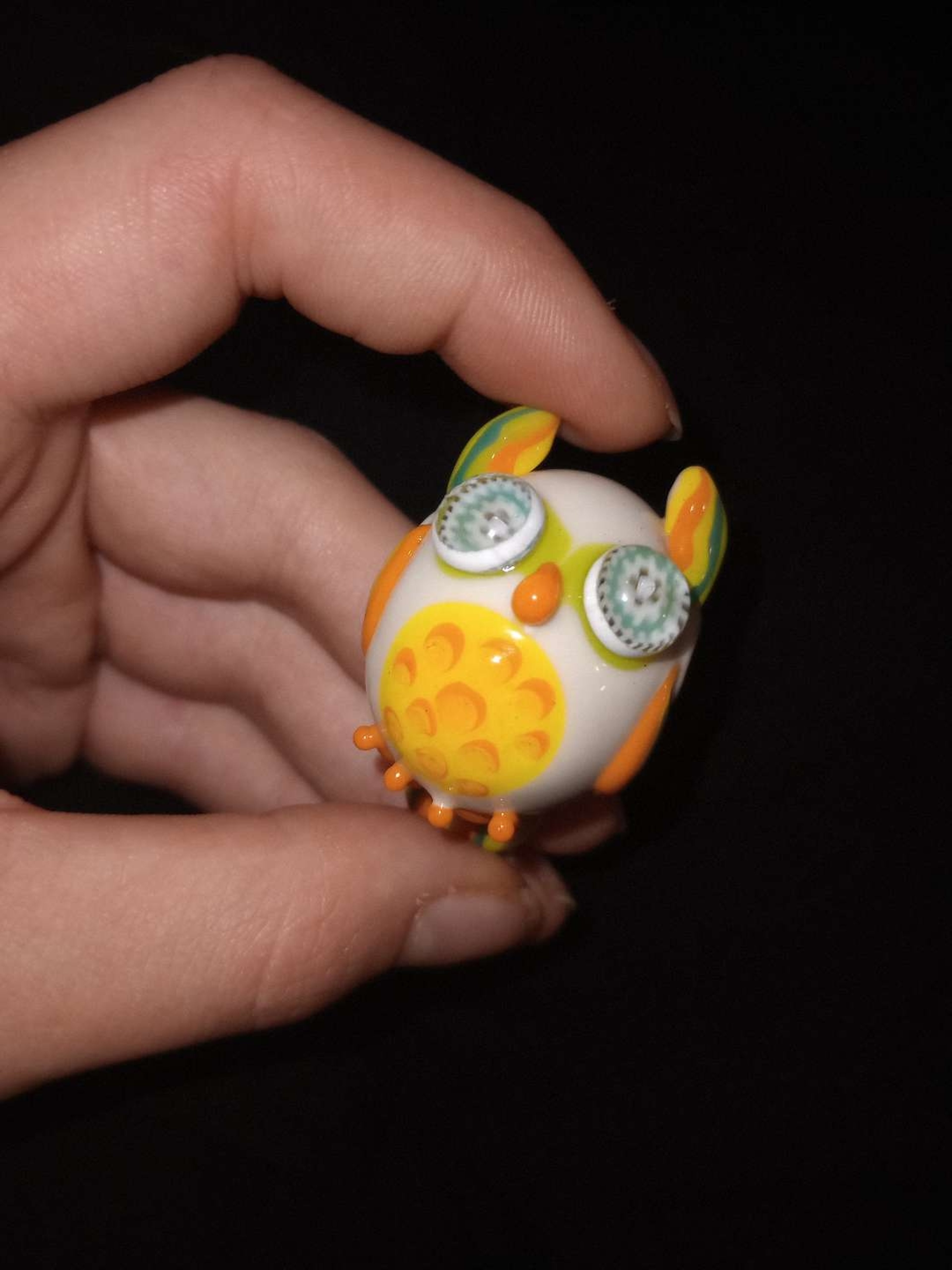 Preview pic of Trippy Owl Pendy- RESERVED