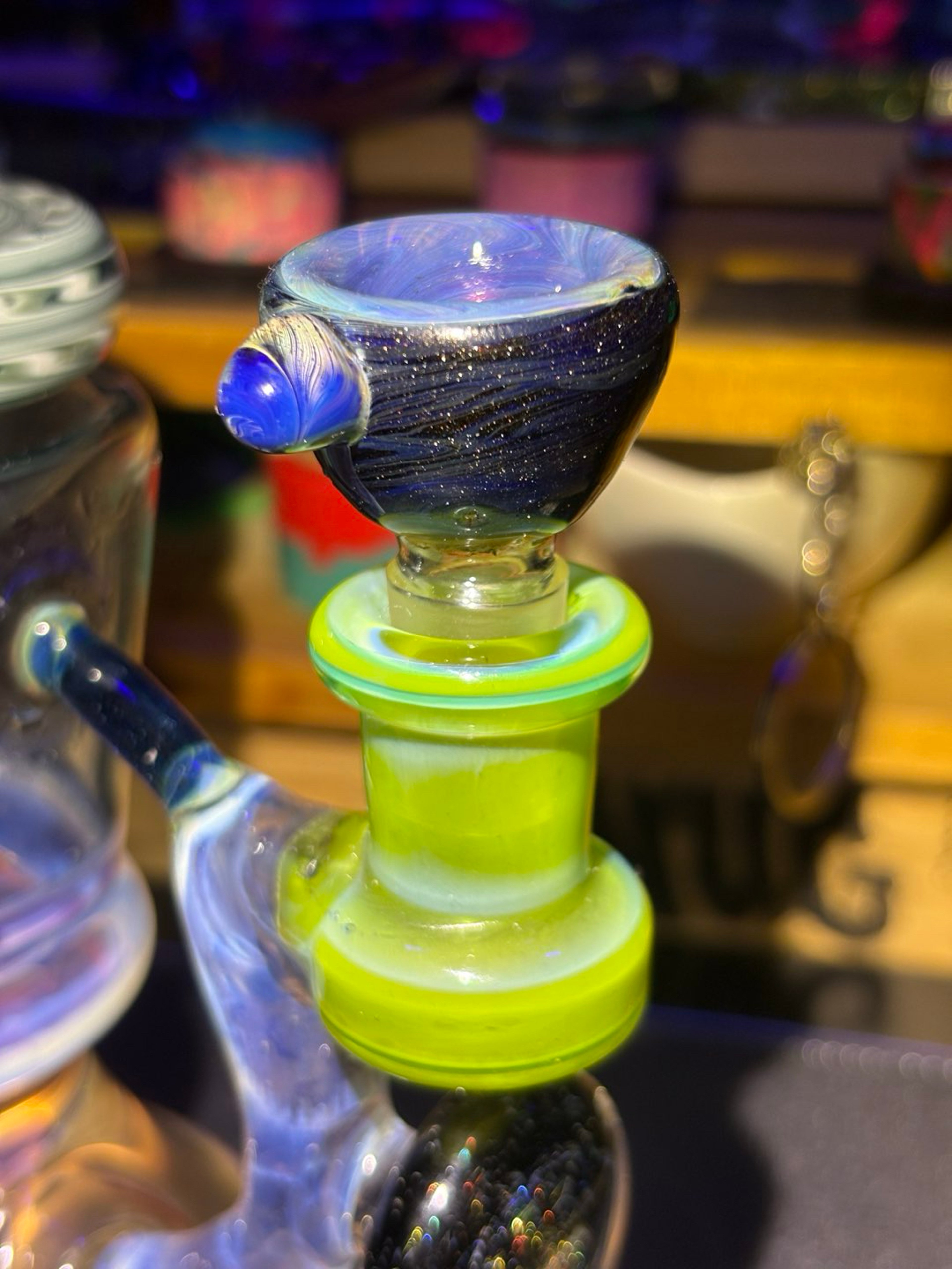 🌌 Blue Amber Purple over Black Galaxy Bowl Slide 🌌 image 0