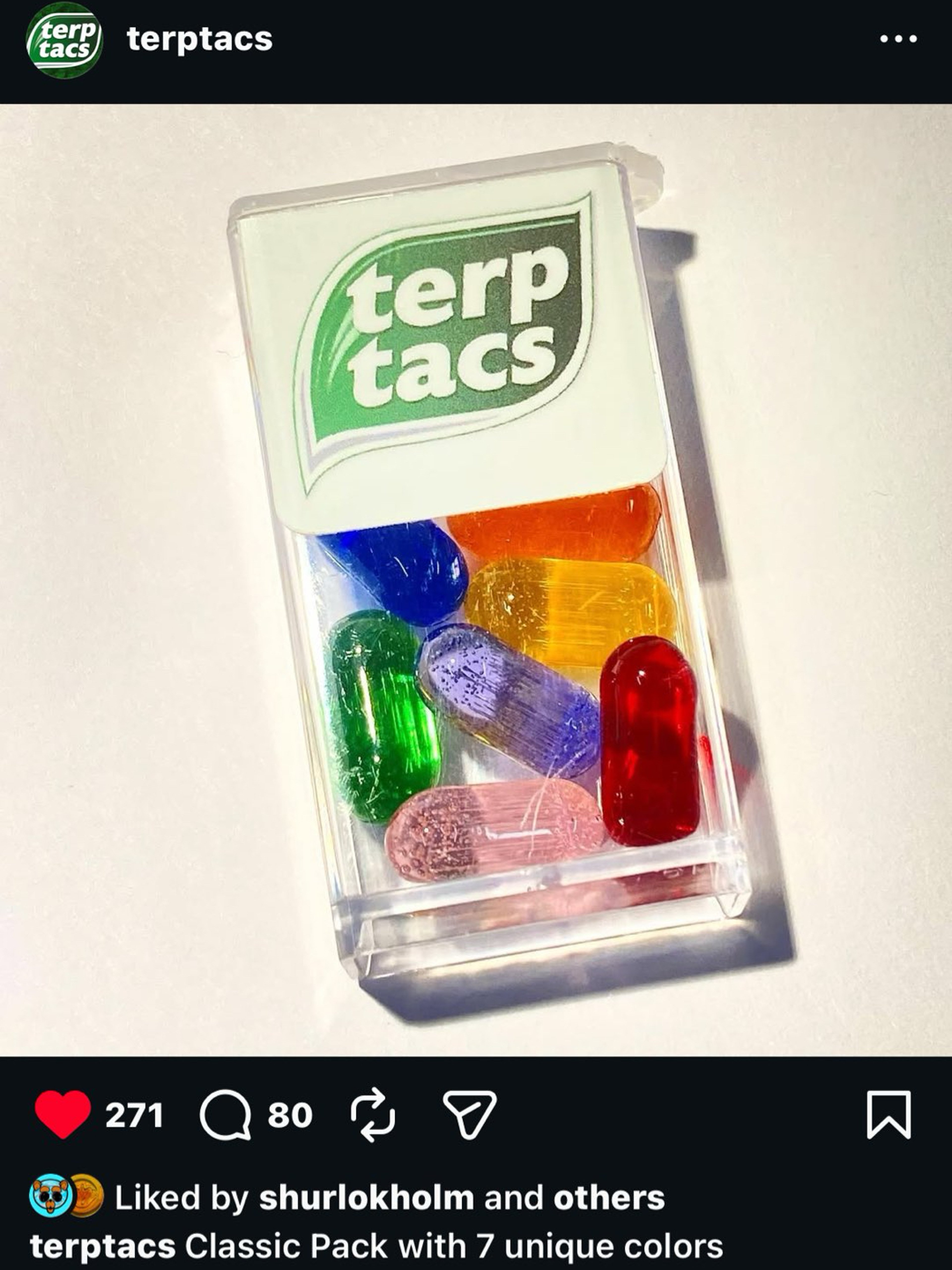 Preview pic of Terp Tacs Classic pack 7 piece terp pearl set