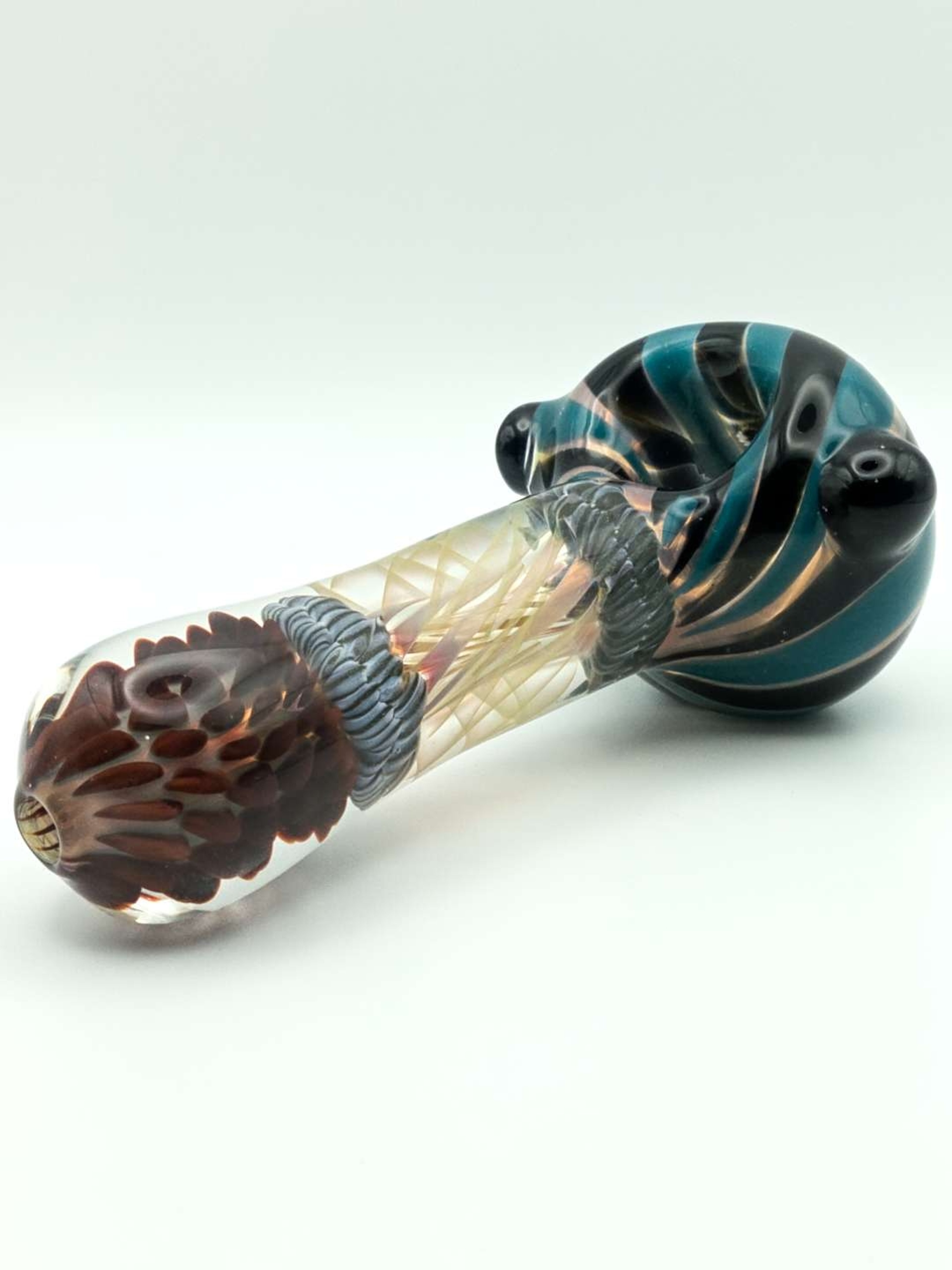 Preview pic of Bosco’s Dog House spoon – Swirl Bowl, Fumed Stem, Honeycomb Implosion