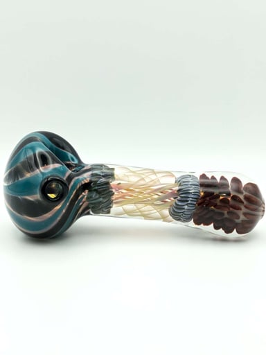 Preview pic of Bosco’s Dog House spoon – Swirl Bowl, Fumed Stem, Honeycomb Implosion