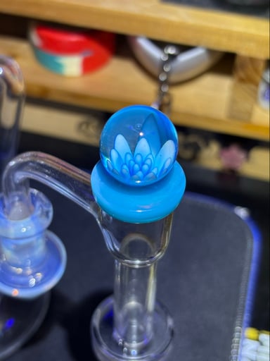 Preview pic of 🪷💙 Blue Lotus Flower Flat Cap 🧢🪷