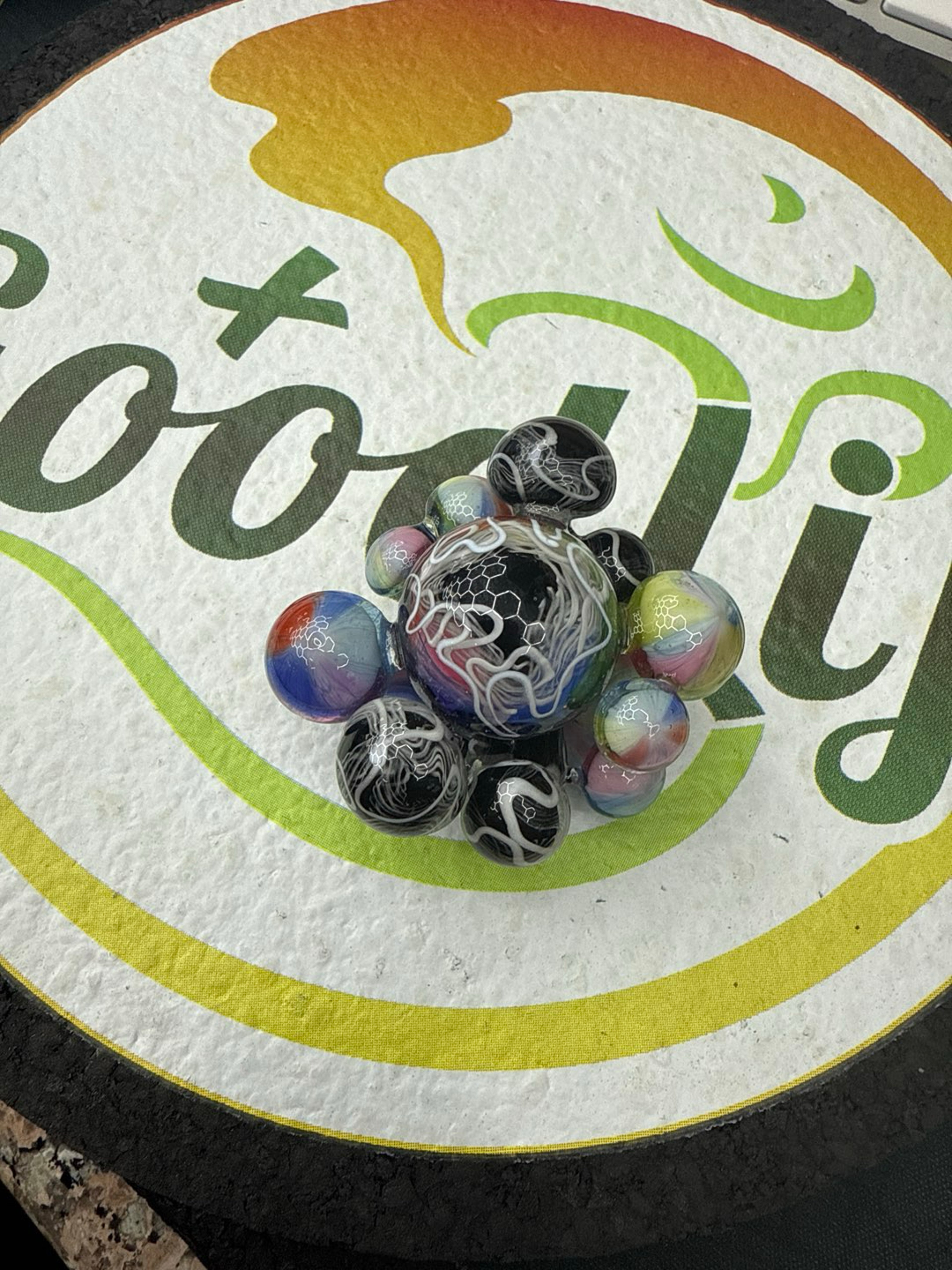 Preview pic of Scomomoanet - Mushroom Cluster Rainbow Pendant