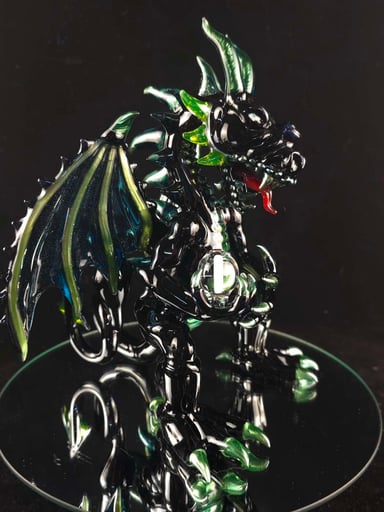 Preview pic of Mini open mouthed black dragon